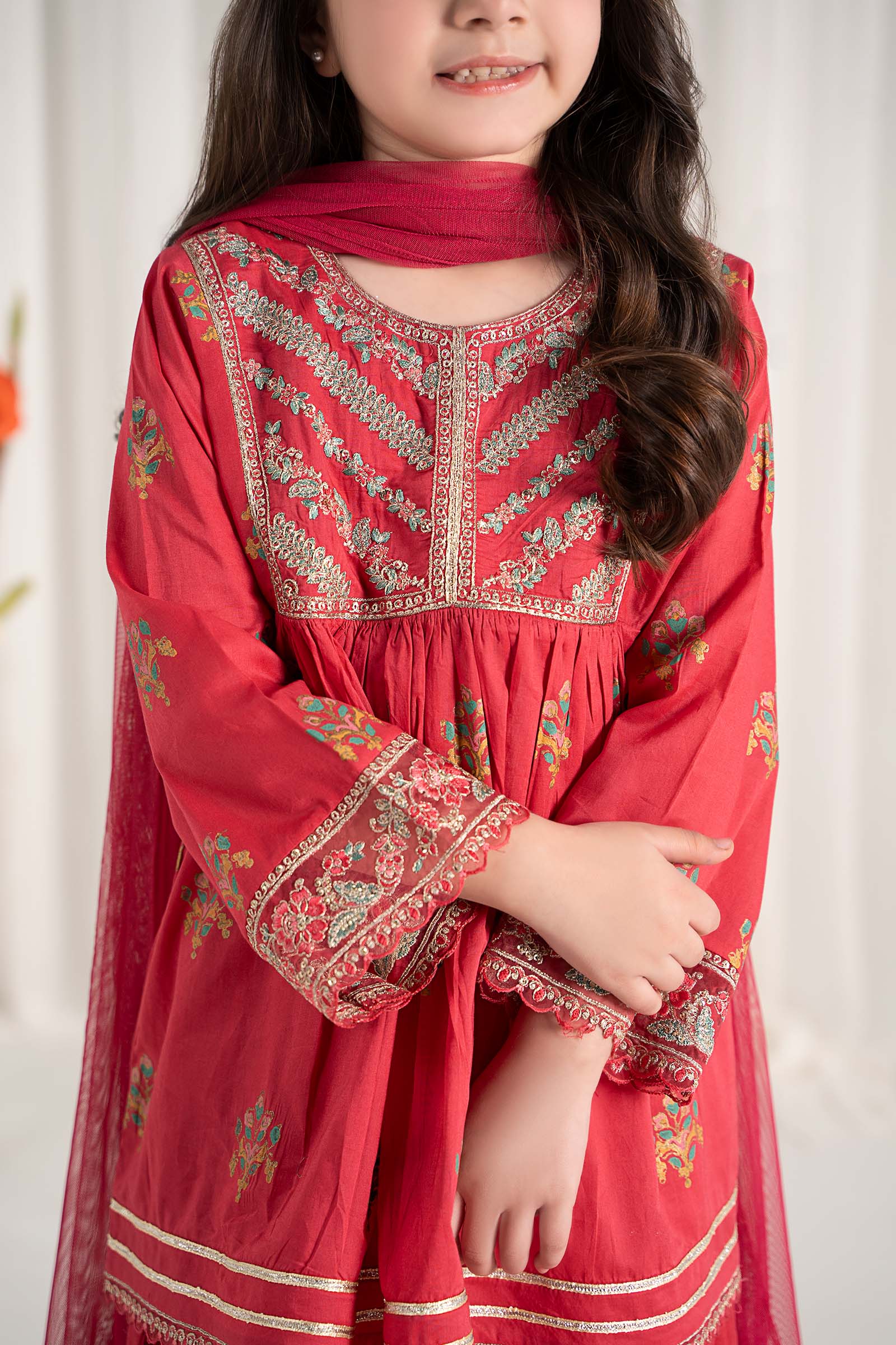 Maria B | 3 Piece Embroidered Lawn Suit | MKD-EF25-15 - House Of Hania