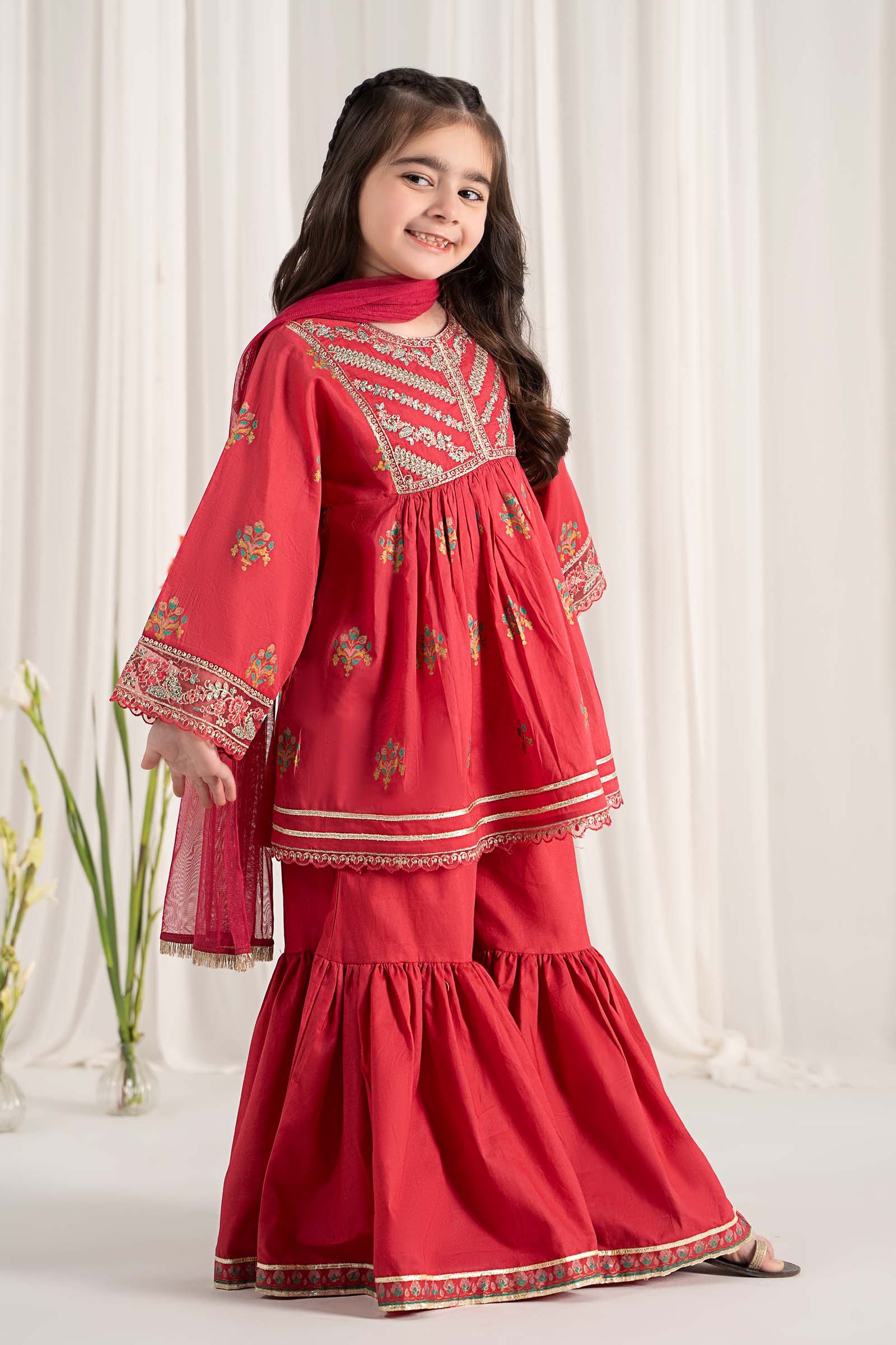 Maria B | 3 Piece Embroidered Lawn Suit | MKD-EF25-15 - House Of Hania