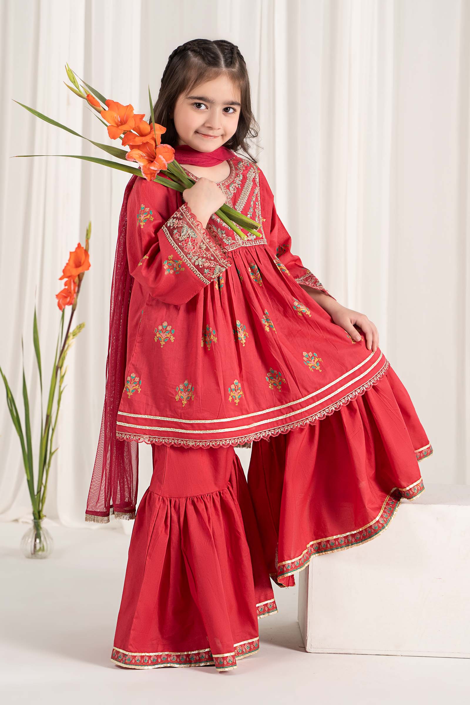 Maria B | 3 Piece Embroidered Lawn Suit | MKD-EF25-15 - House Of Hania