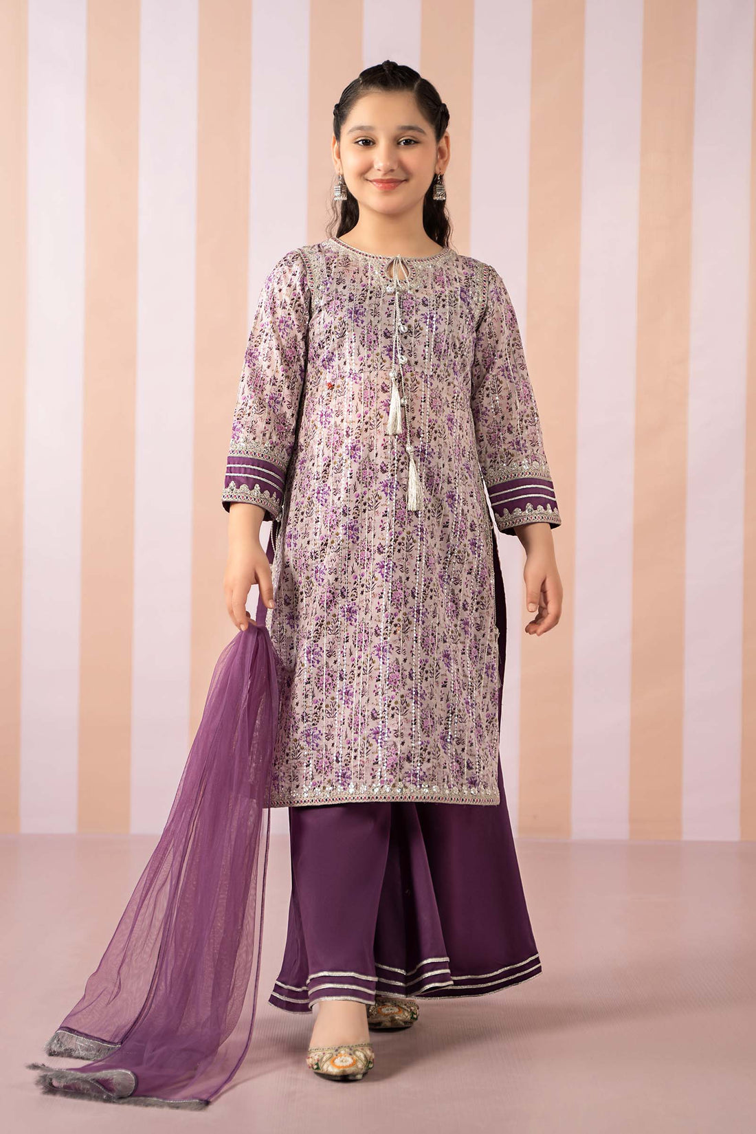 Maria B | 3 Piece Embroidered Lawn Suit | MKD-EF25-27 - House Of Hania