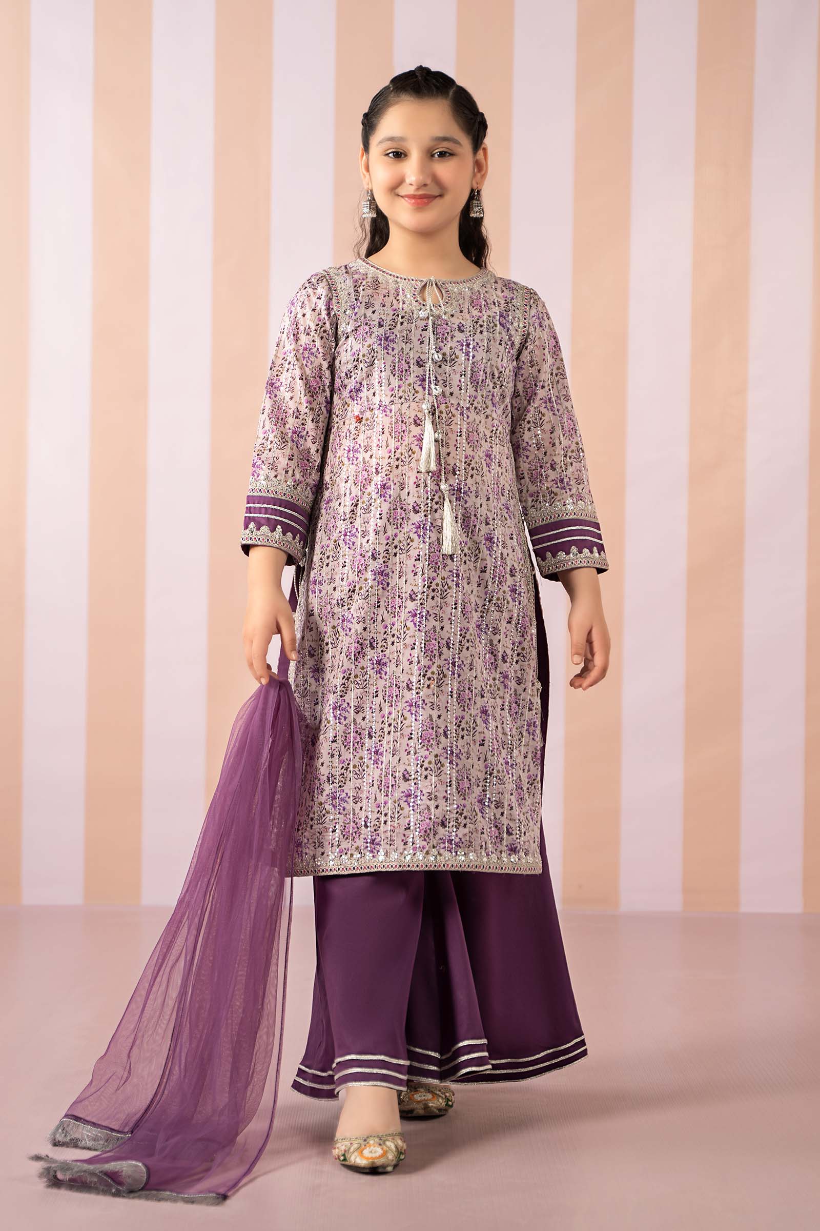 Maria B | 3 Piece Embroidered Lawn Suit | MKD-EF25-27 - House Of Hania