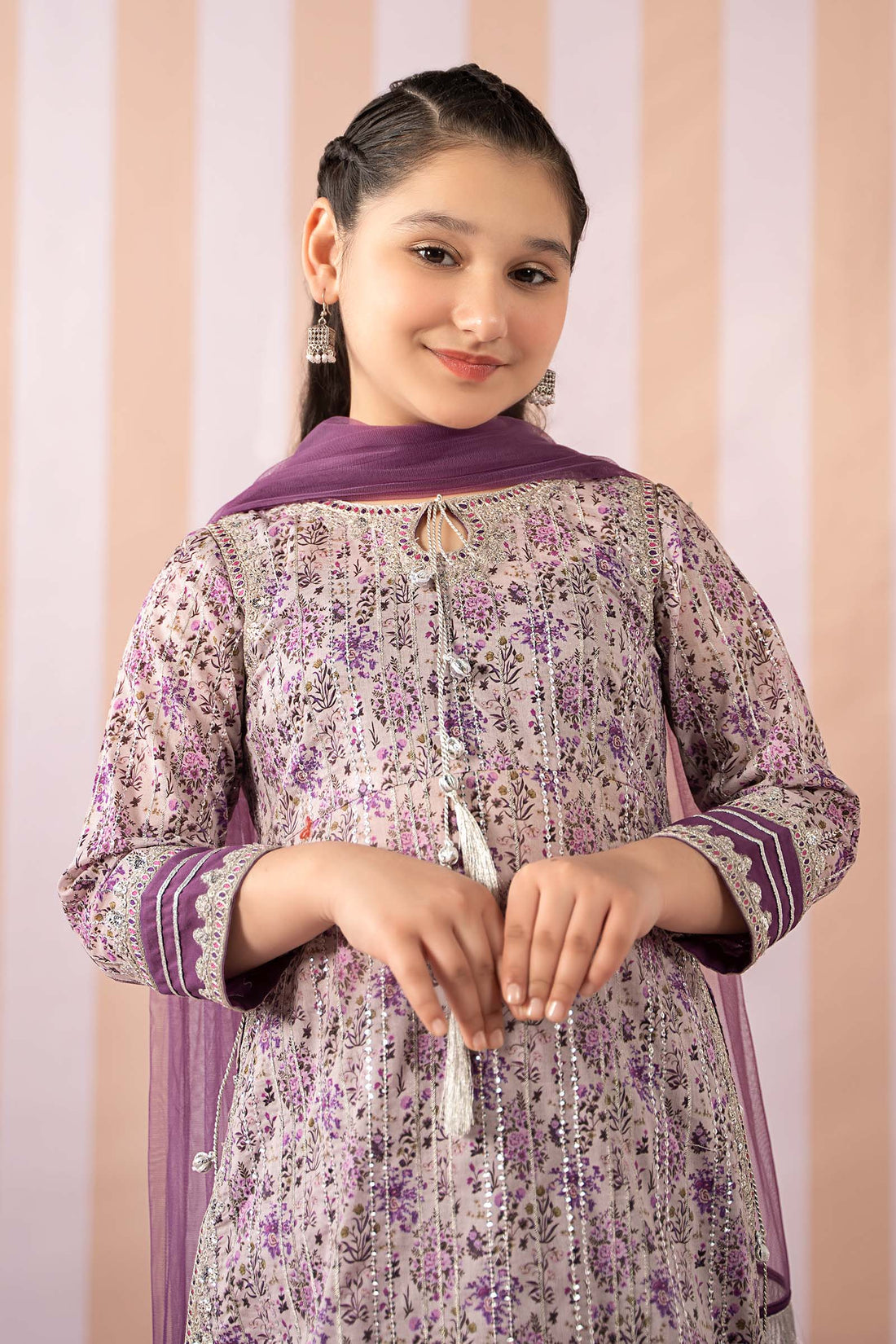 Maria B | 3 Piece Embroidered Lawn Suit | MKD-EF25-27 - House Of Hania