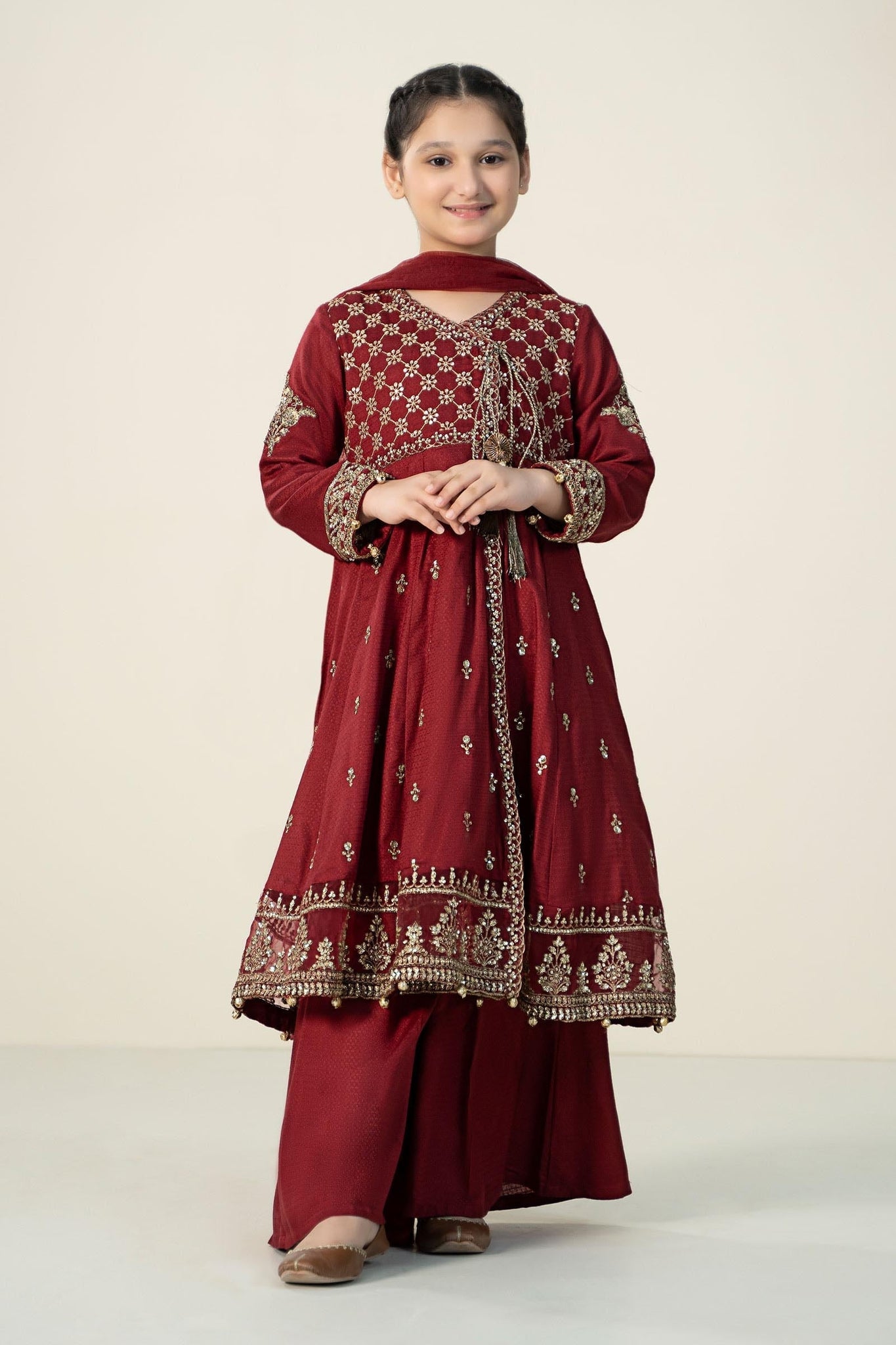 Maria B | 3 Piece Embroidered Linen Suit | MKD-W24-02 - House Of Hania
