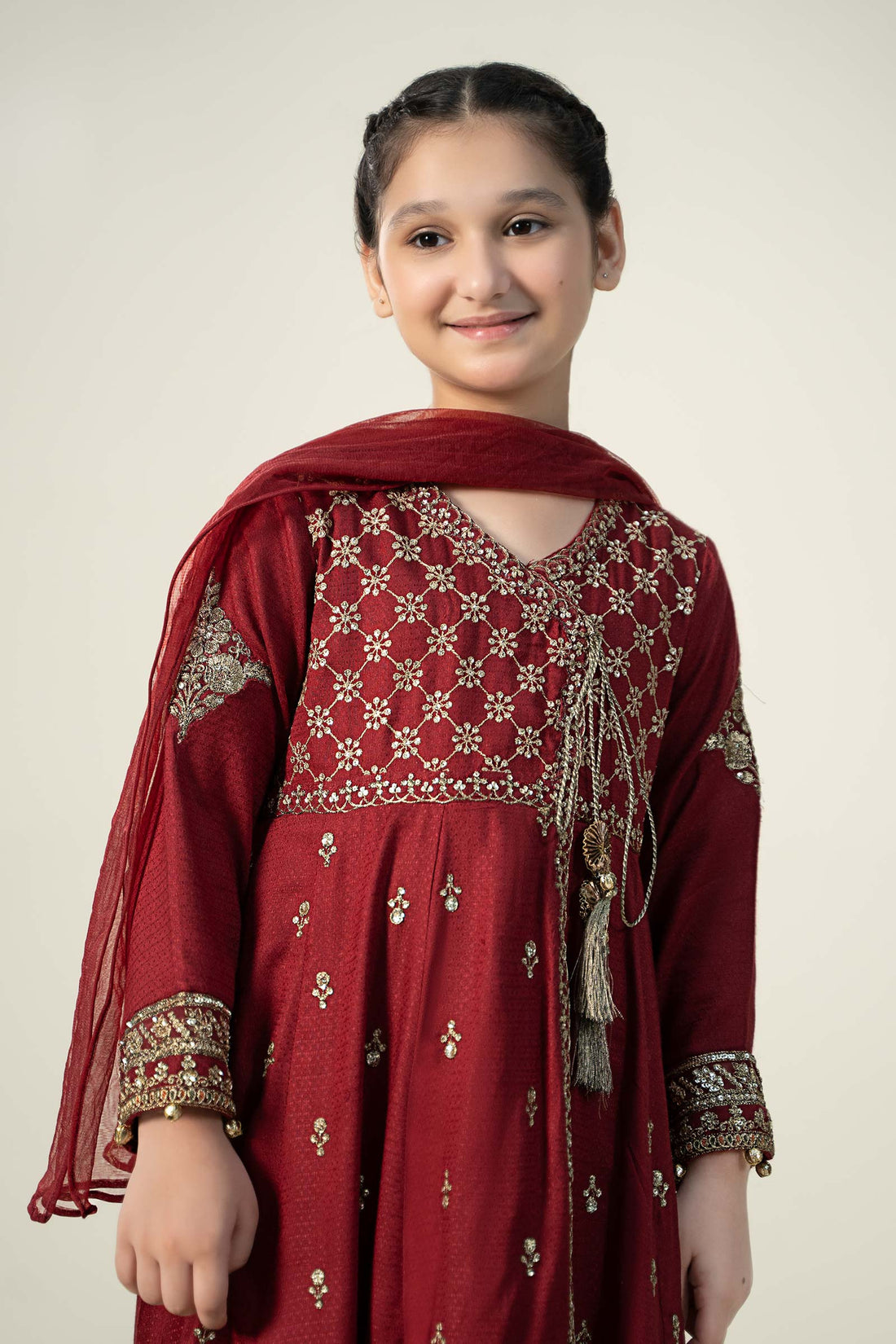 Maria B | 3 Piece Embroidered Linen Suit | MKD-W24-02 - House Of Hania