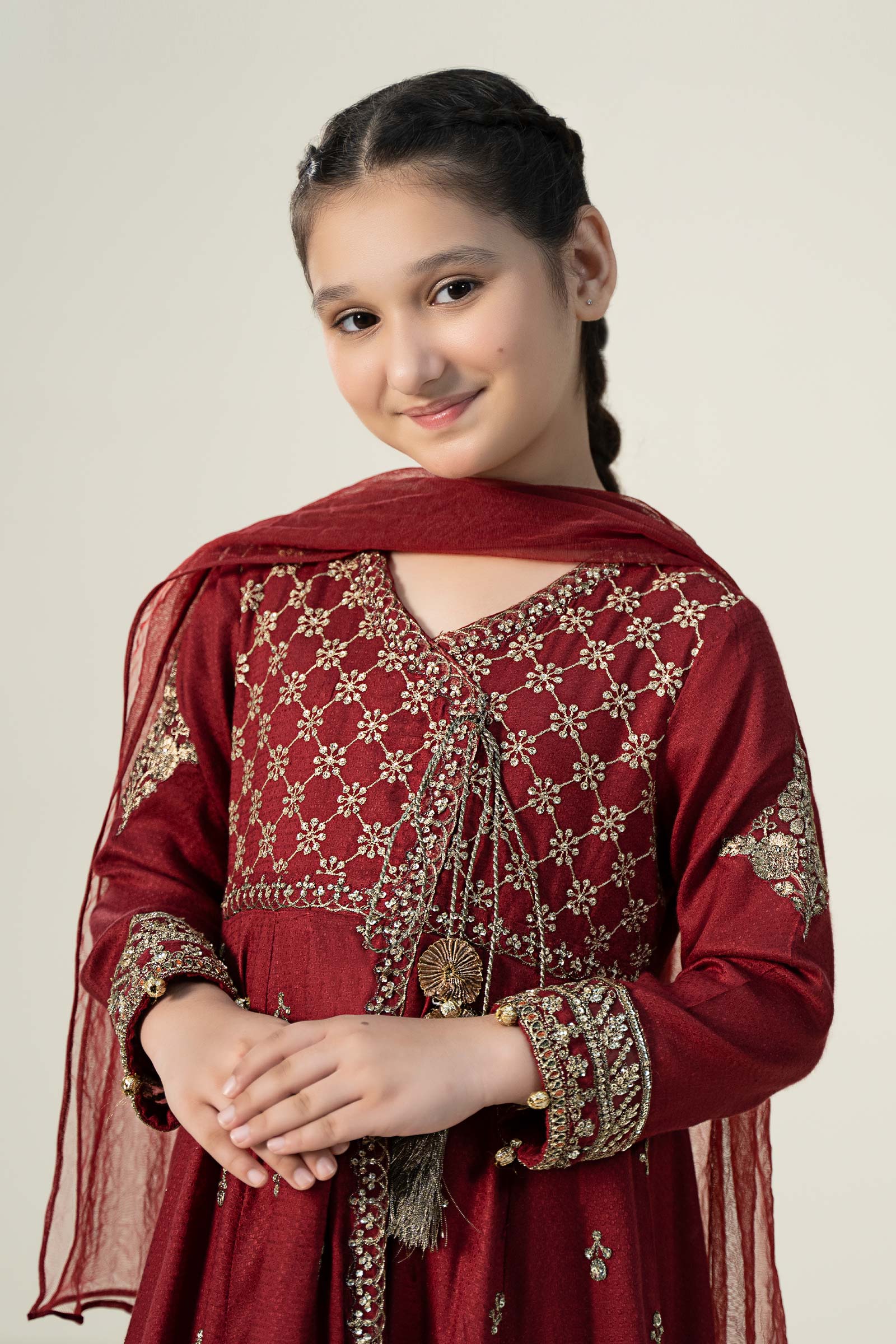 Maria B | 3 Piece Embroidered Linen Suit | MKD-W24-02 - House Of Hania