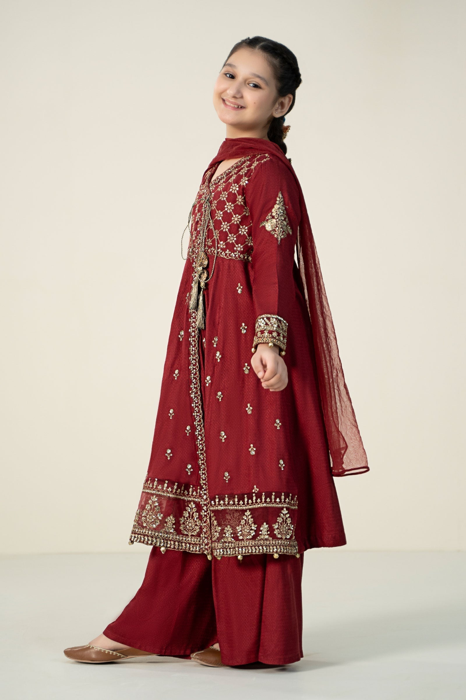 Maria B | 3 Piece Embroidered Linen Suit | MKD-W24-02 - House Of Hania