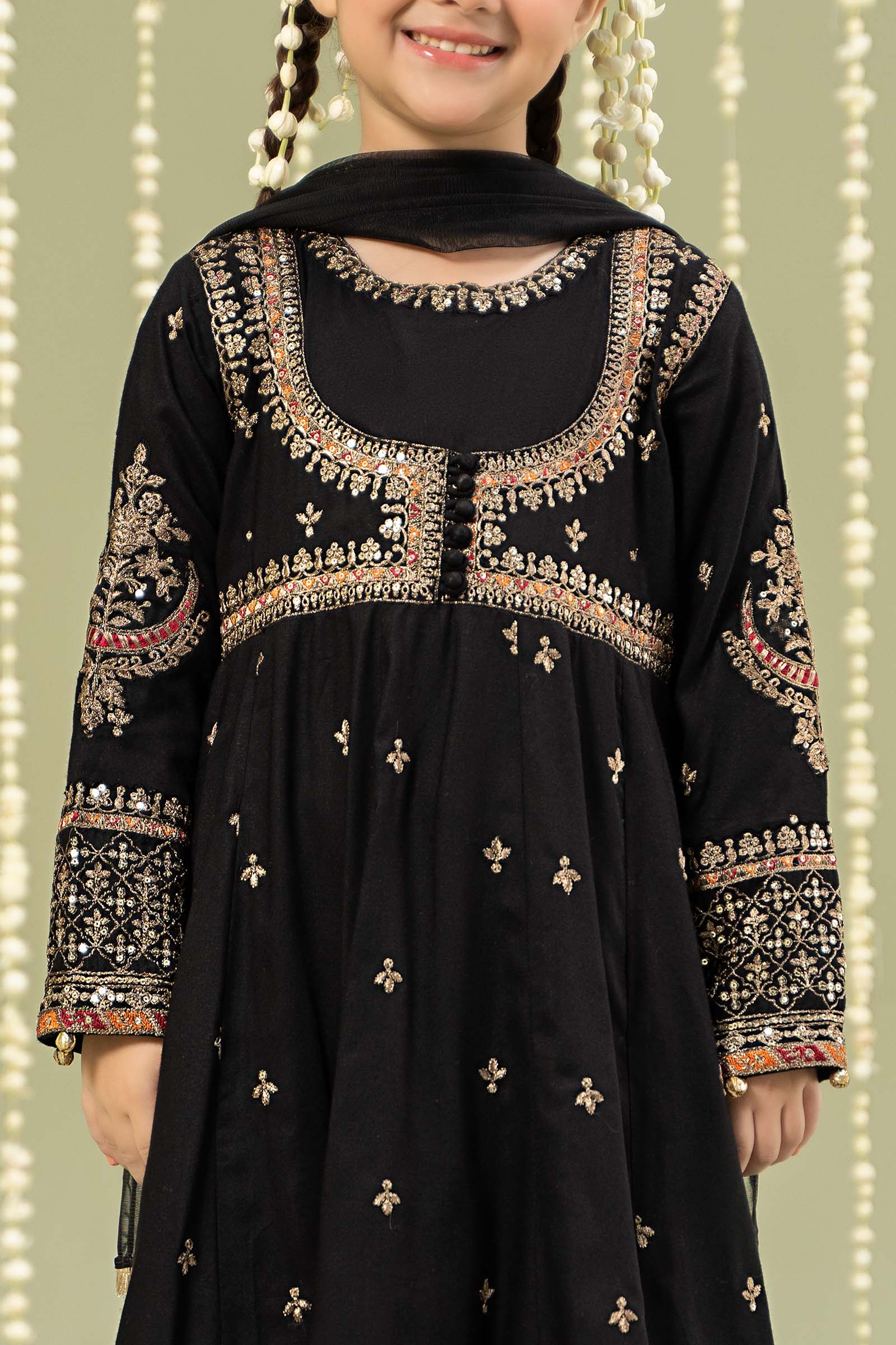 Maria B | 3 Piece Embroidered Linen Suit | MKD-W24-07 - House Of Hania