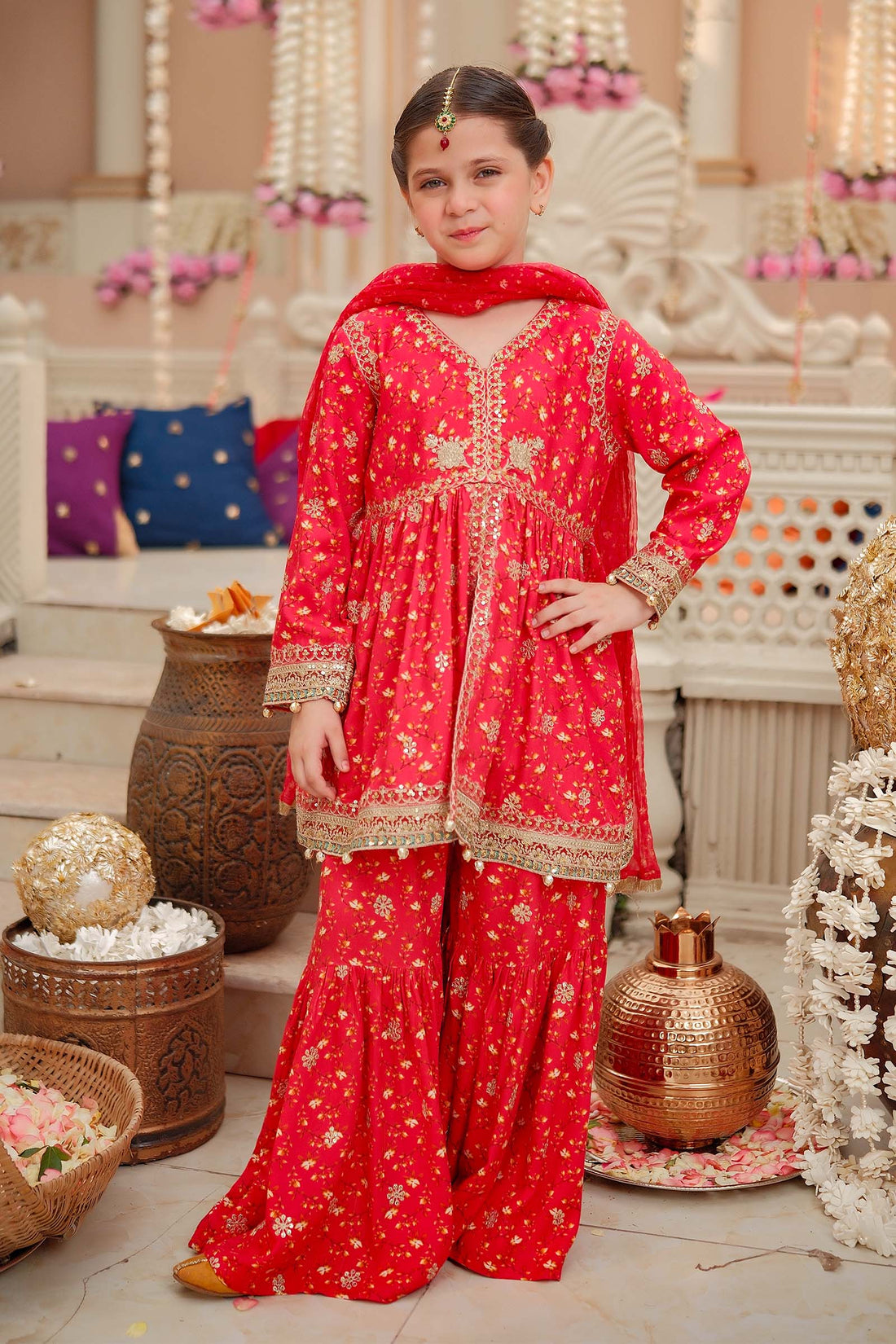 Maria B | 3 Piece Embroidered Marina Twill Suit | MKD-W24-12 - House Of Hania