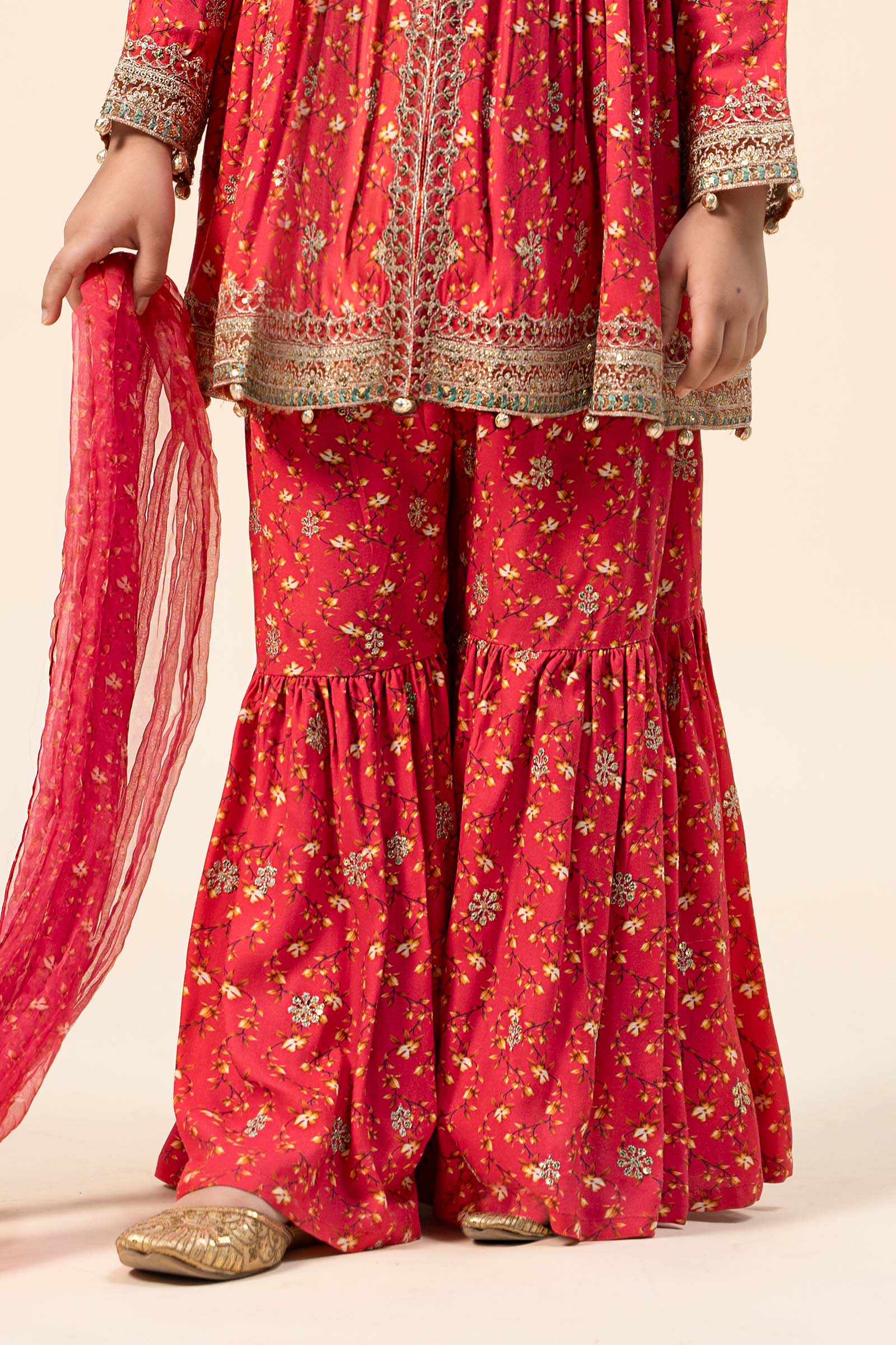 Maria B | 3 Piece Embroidered Marina Twill Suit | MKD-W24-12 - House Of Hania