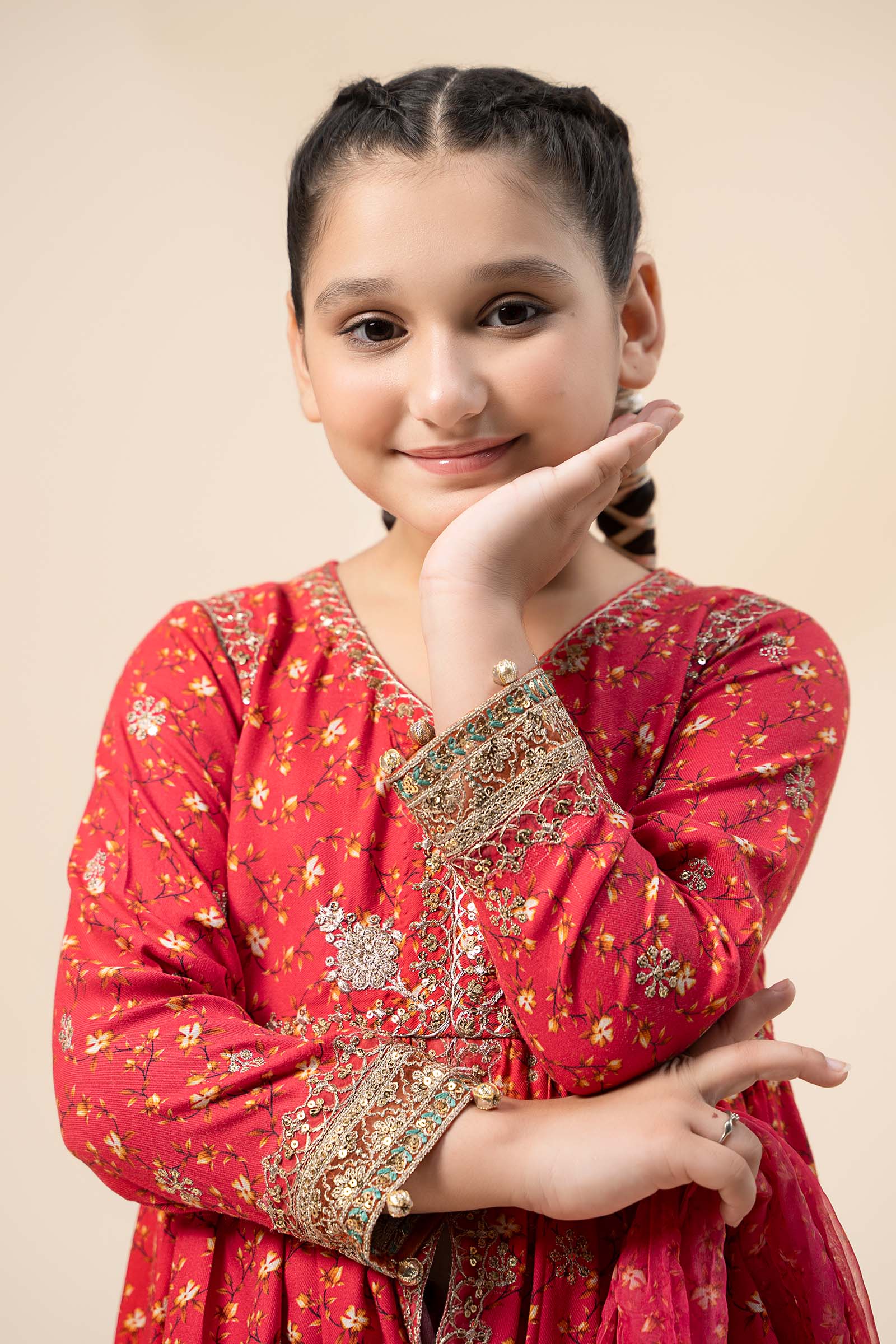 Maria B | 3 Piece Embroidered Marina Twill Suit | MKD-W24-12 - House Of Hania