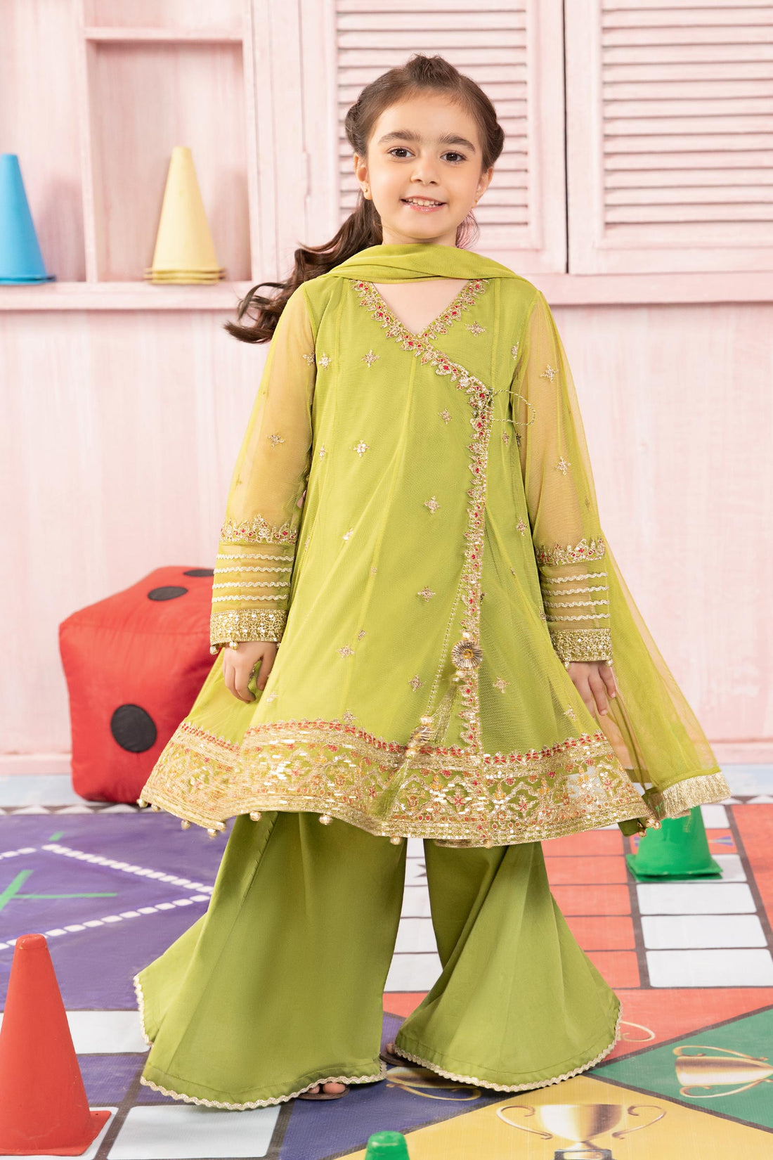 Maria B | 3 Piece Embroidered Net Suit | MKS-PF24-05 - House Of Hania