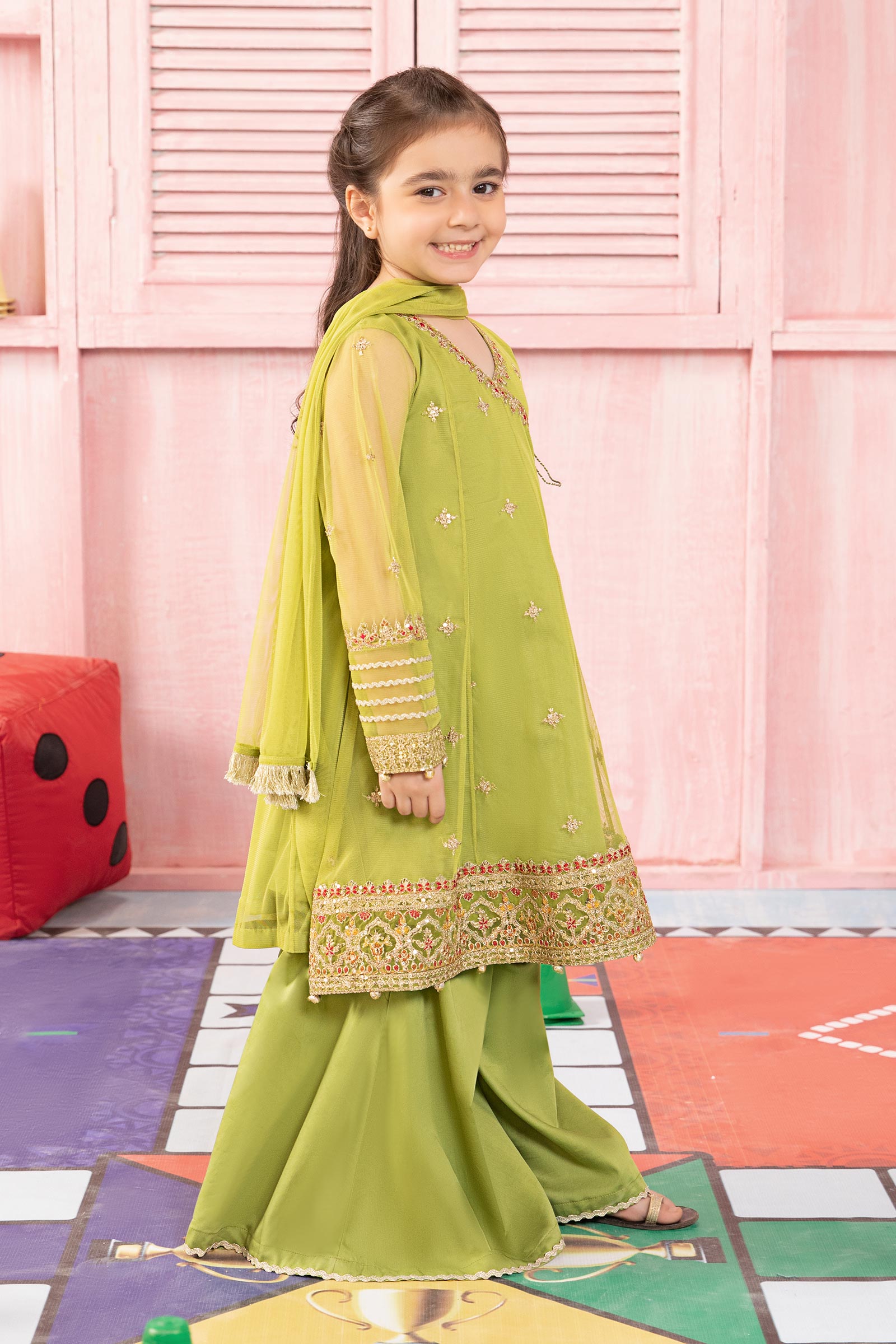 Maria B | 3 Piece Embroidered Net Suit | MKS-PF24-05 - House Of Hania