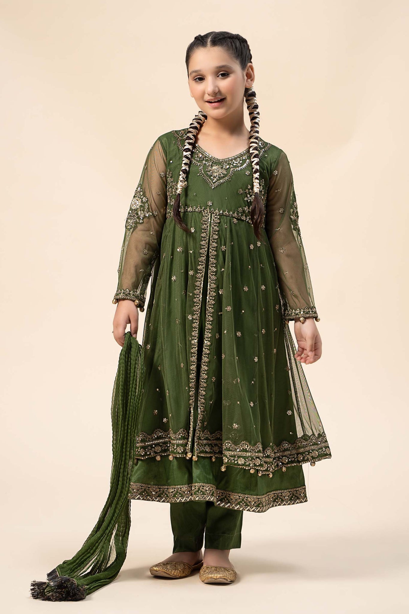 Maria B | 3 Piece Embroidered Net Suit | MKS-W24-25 - House Of Hania