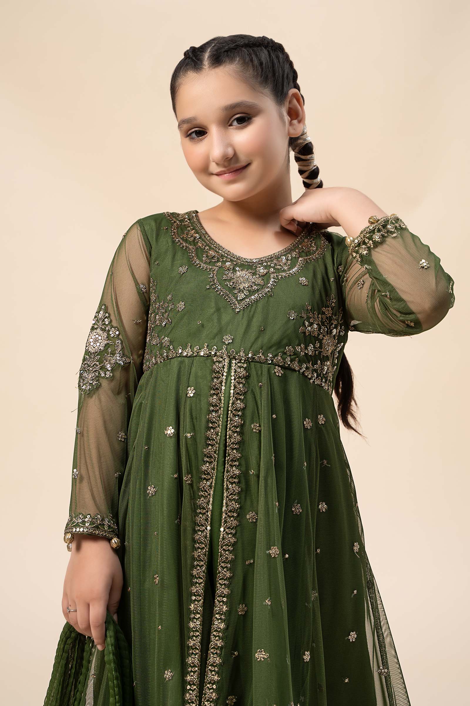 Maria B | 3 Piece Embroidered Net Suit | MKS-W24-25 - House Of Hania