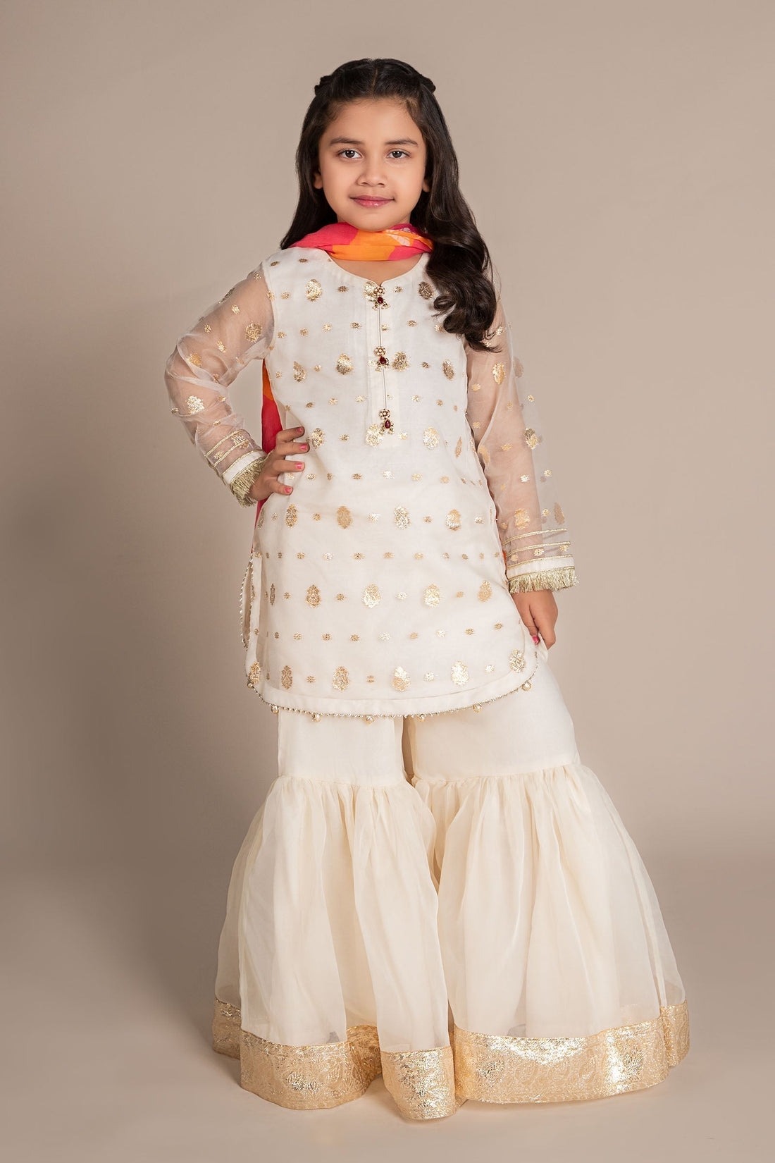 Maria B | 3 Piece Embroidered Organza Lurex Suit | MKS-EF25-20 - House Of Hania