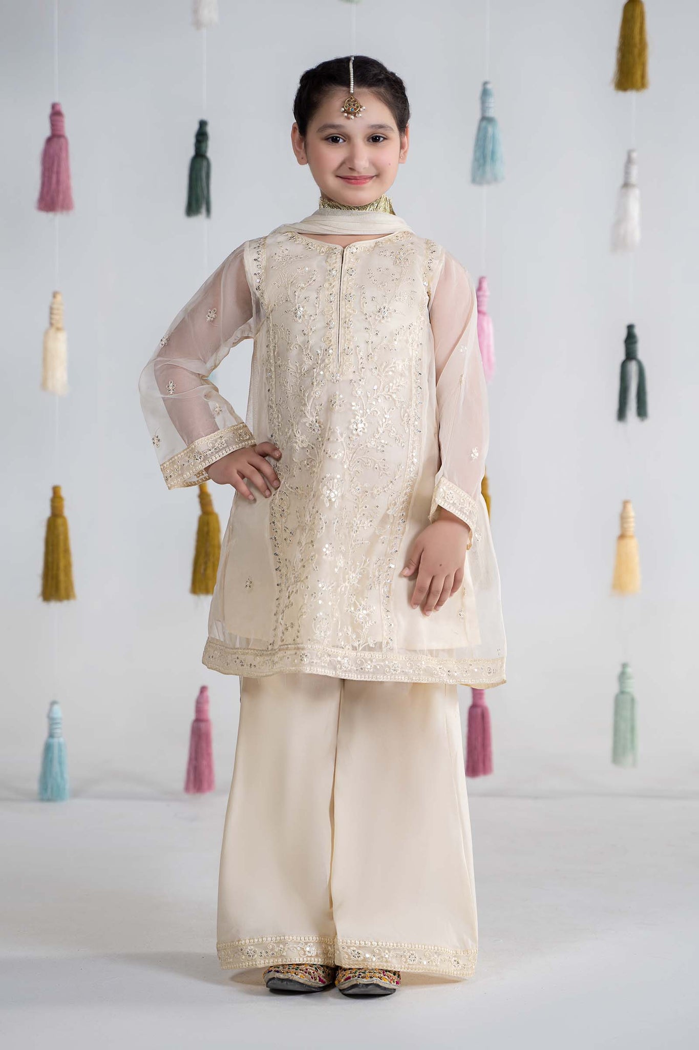 Maria B | 3 Piece Embroidered Organza Suit | MKS-EA24-25 - House Of Hania