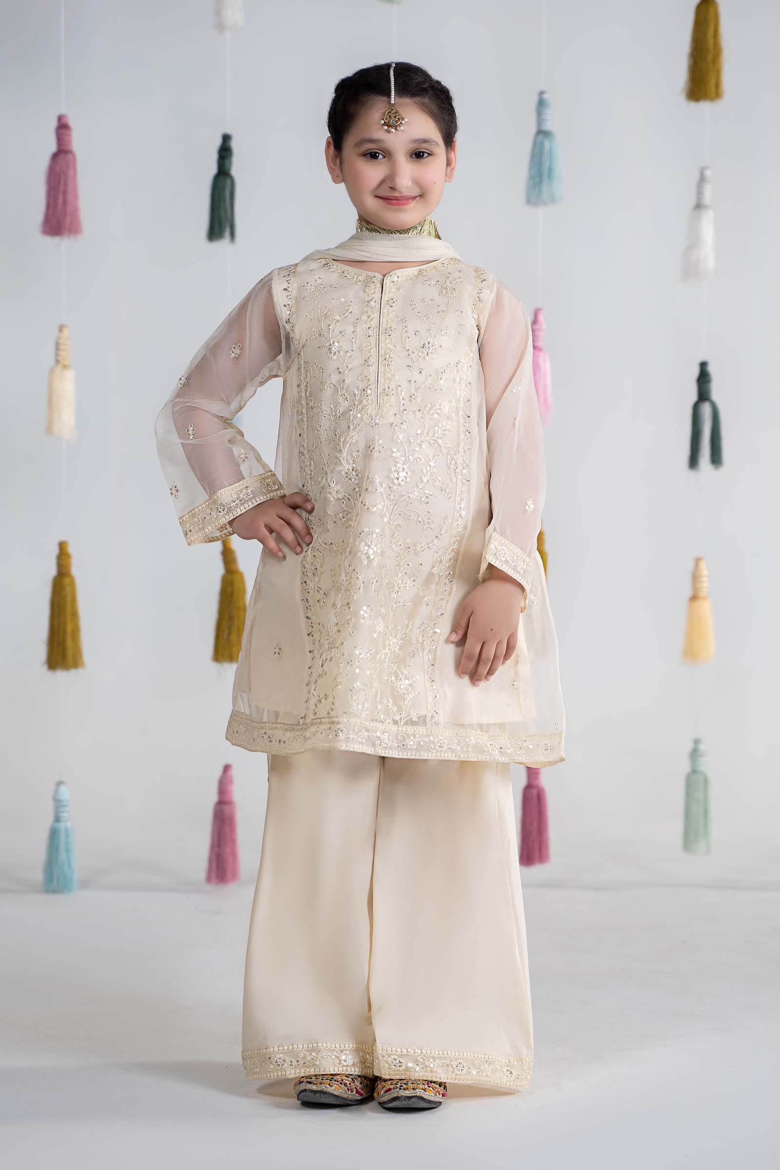 Maria B | 3 Piece Embroidered Organza Suit | MKS-EA24-25 - House Of Hania