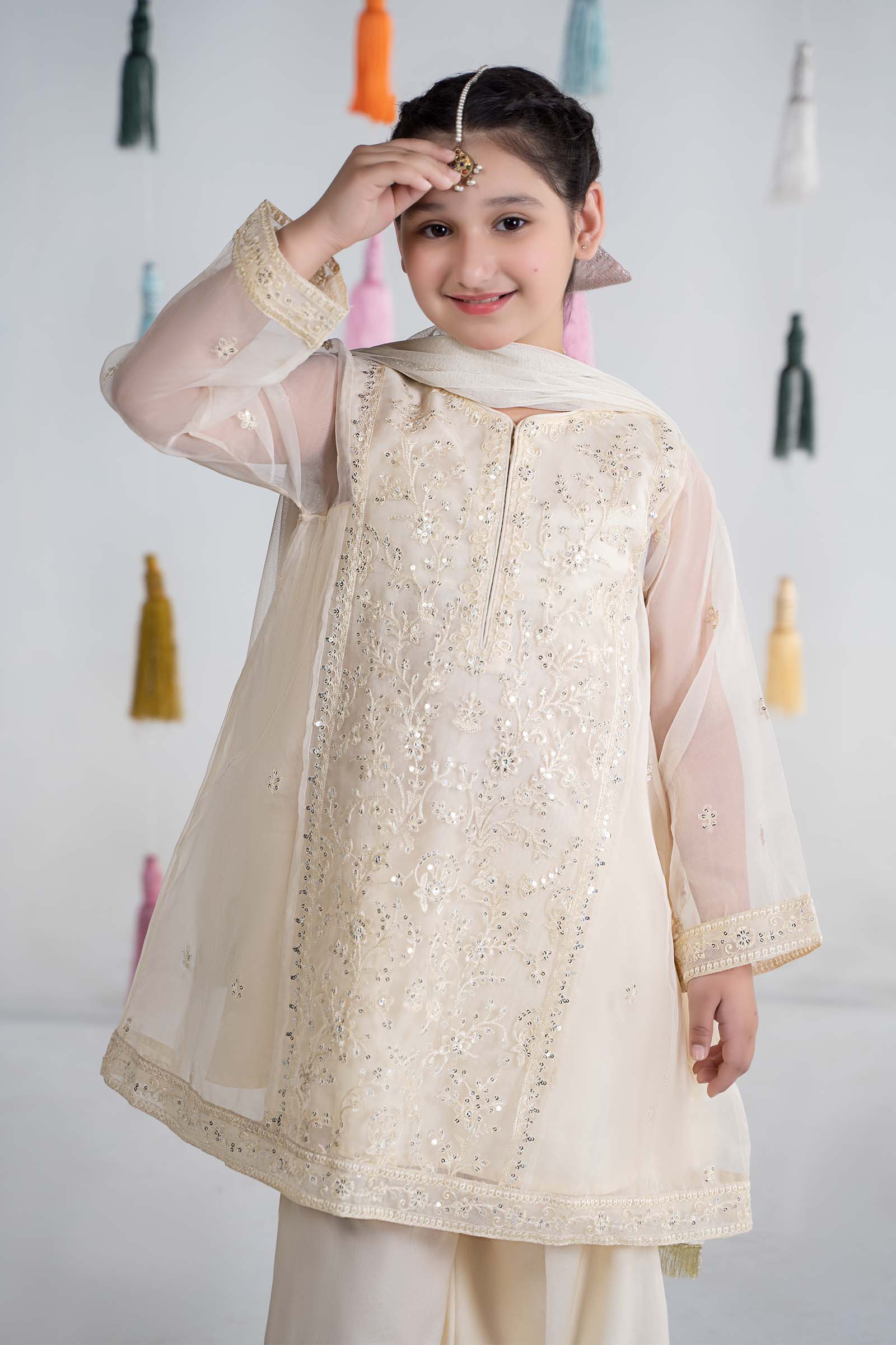 Maria B | 3 Piece Embroidered Organza Suit | MKS-EA24-25 - House Of Hania