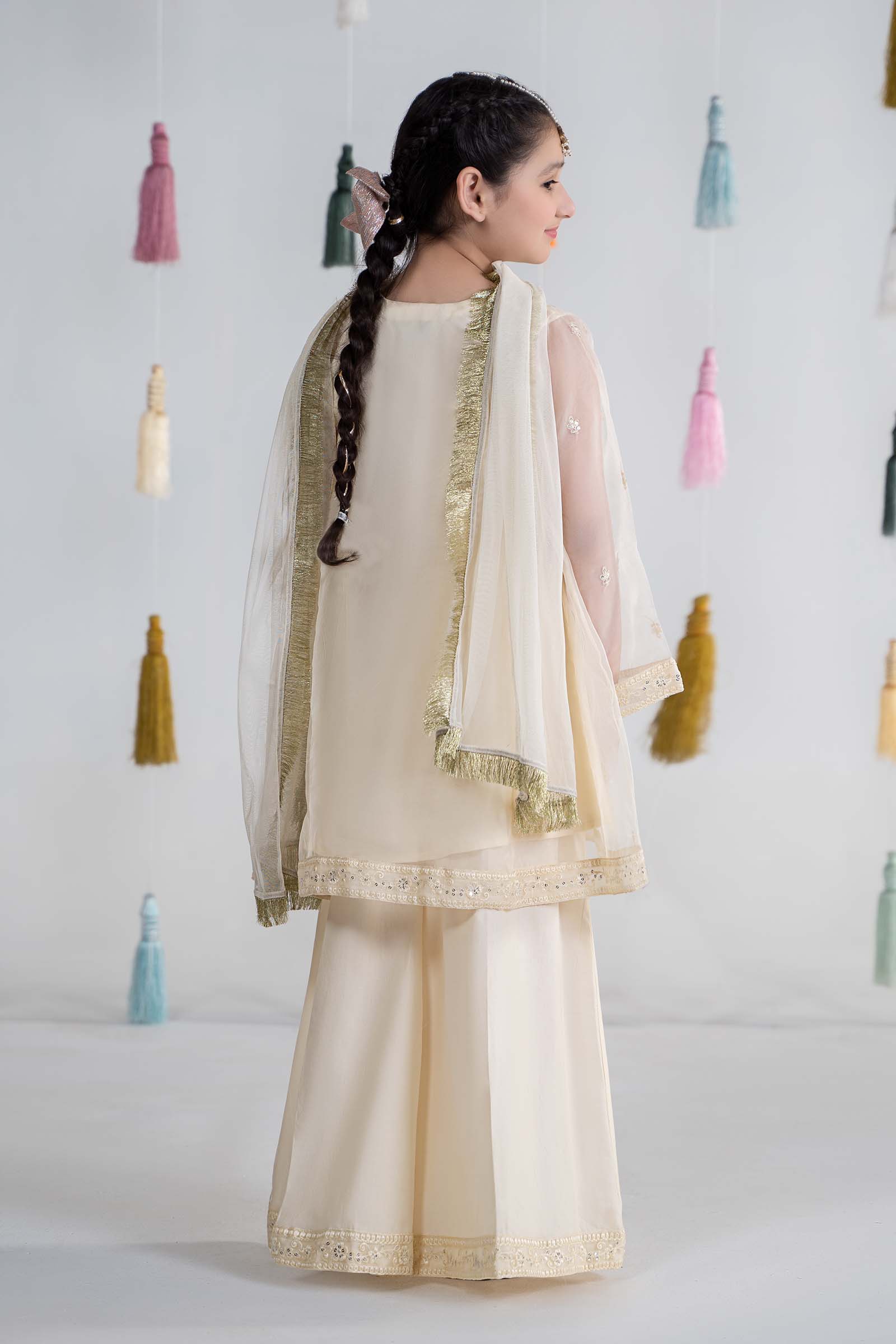 Maria B | 3 Piece Embroidered Organza Suit | MKS-EA24-25 - House Of Hania