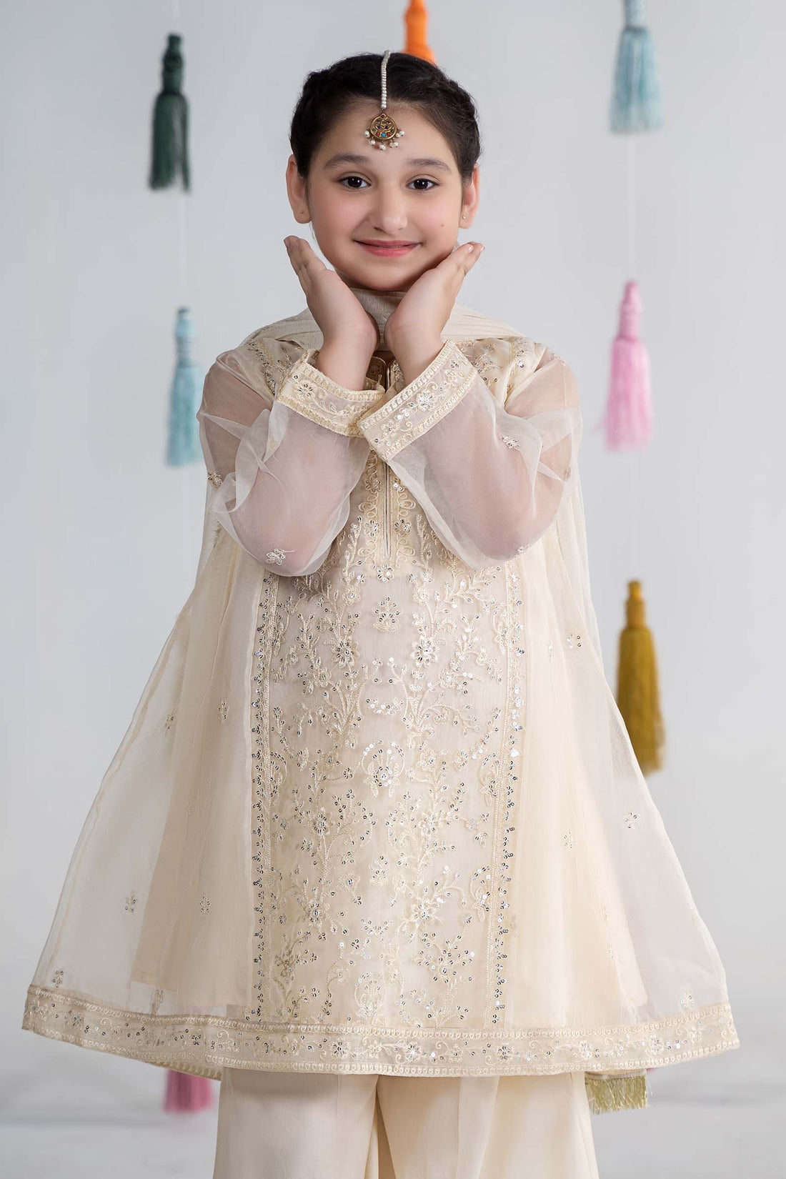 Maria B | 3 Piece Embroidered Organza Suit | MKS-EA24-25 - House Of Hania
