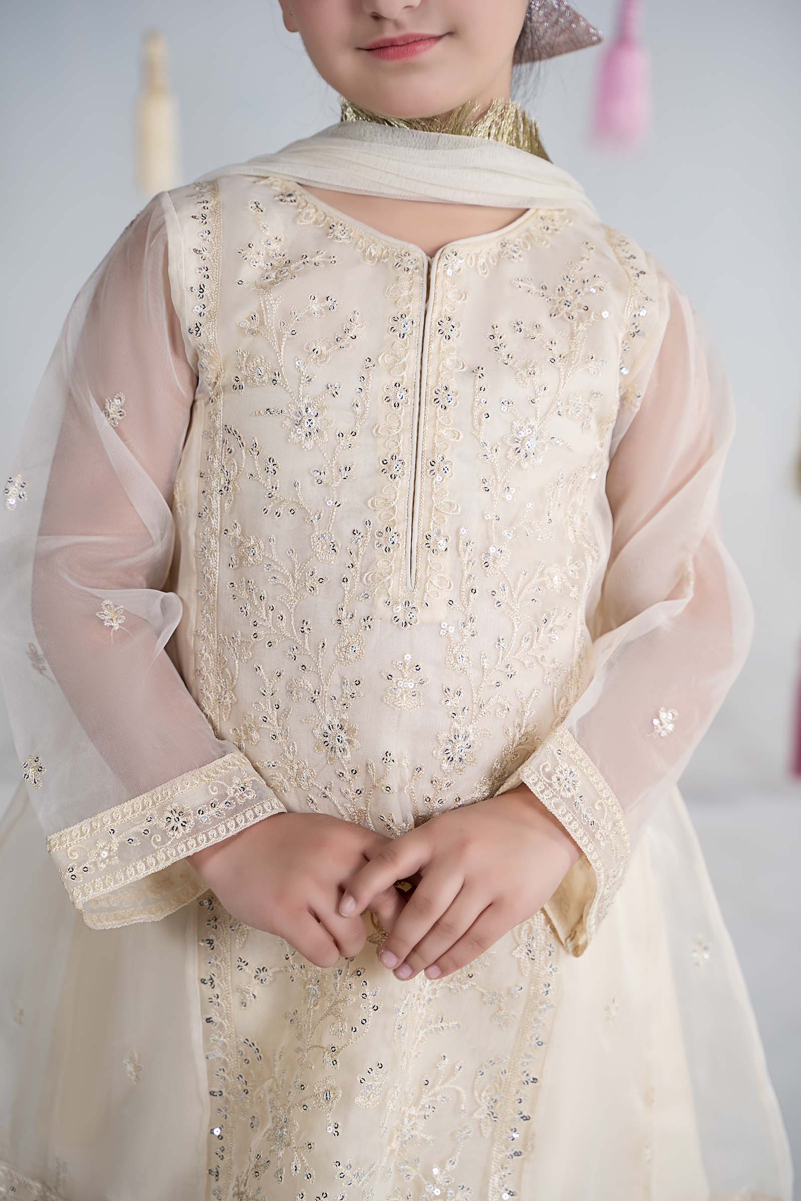 Maria B | 3 Piece Embroidered Organza Suit | MKS-EA24-25 - House Of Hania