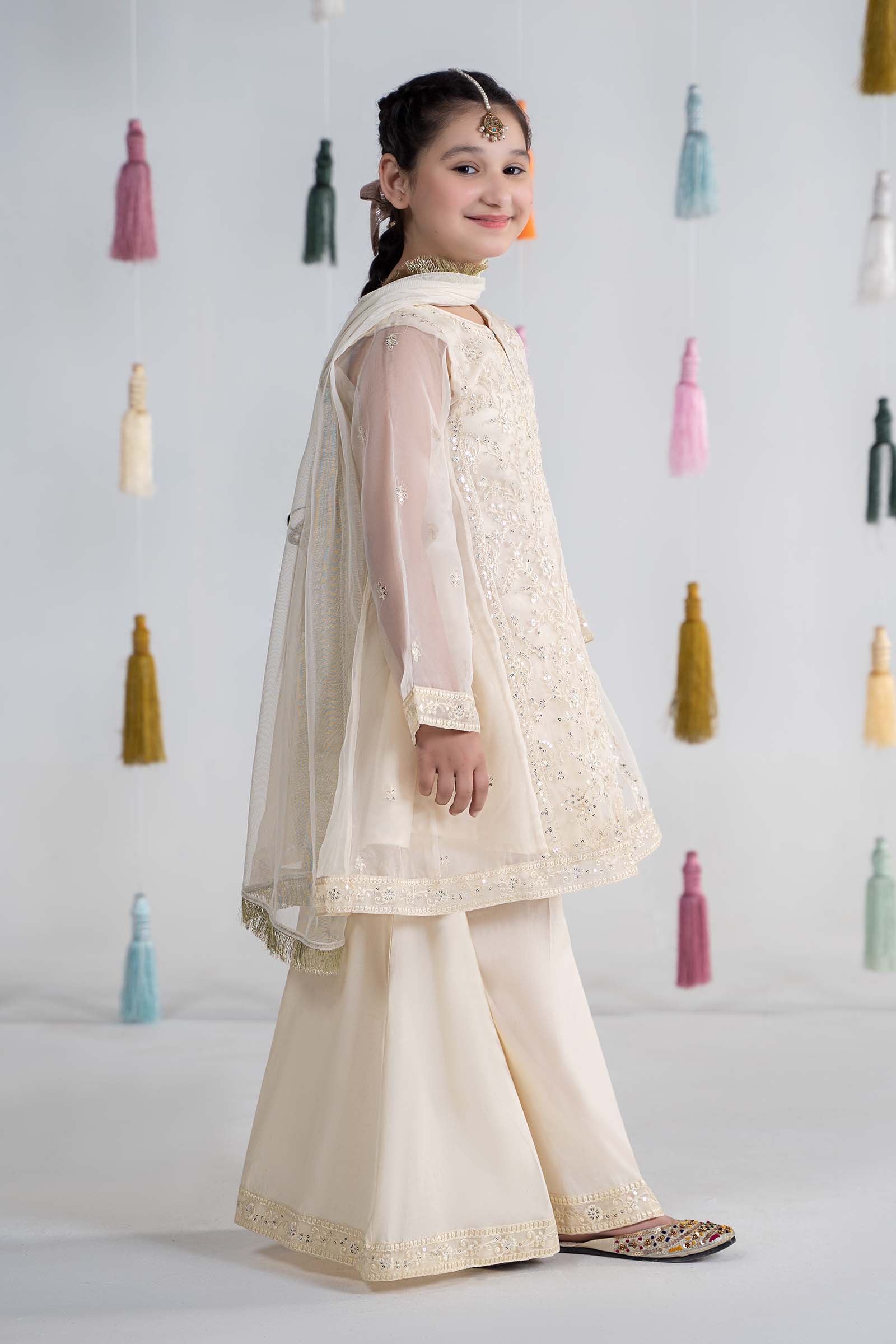 Maria B | 3 Piece Embroidered Organza Suit | MKS-EA24-25 - House Of Hania