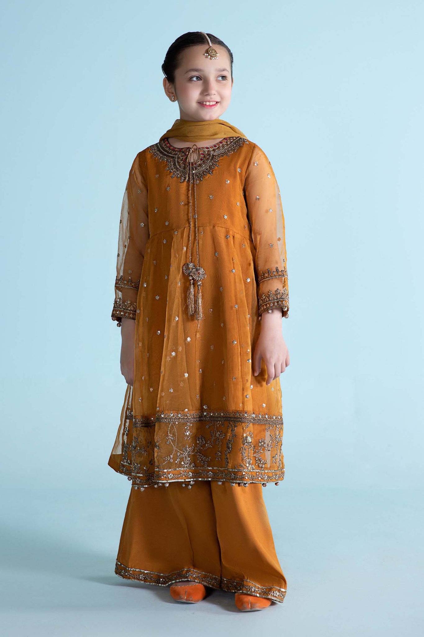 Maria B | 3 Piece Embroidered Organza Suit | MKS-EA24-28 - House Of Hania