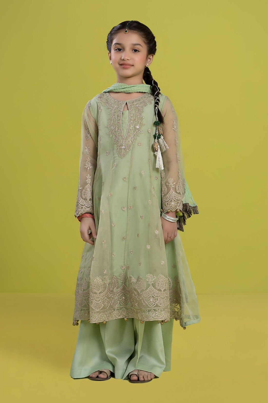 Maria B | 3 Piece Embroidered Organza Suit | MKS-EF24-05 - House Of Hania