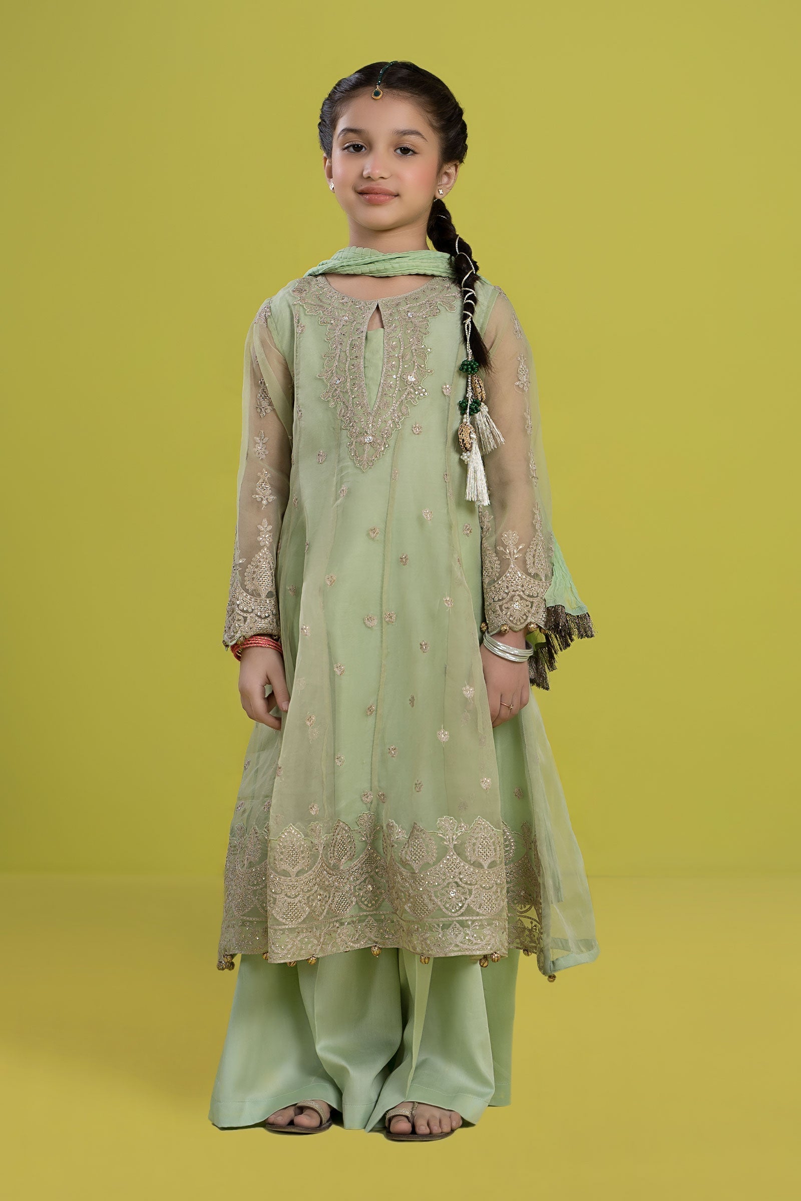 Maria B | 3 Piece Embroidered Organza Suit | MKS-EF24-05 - House Of Hania