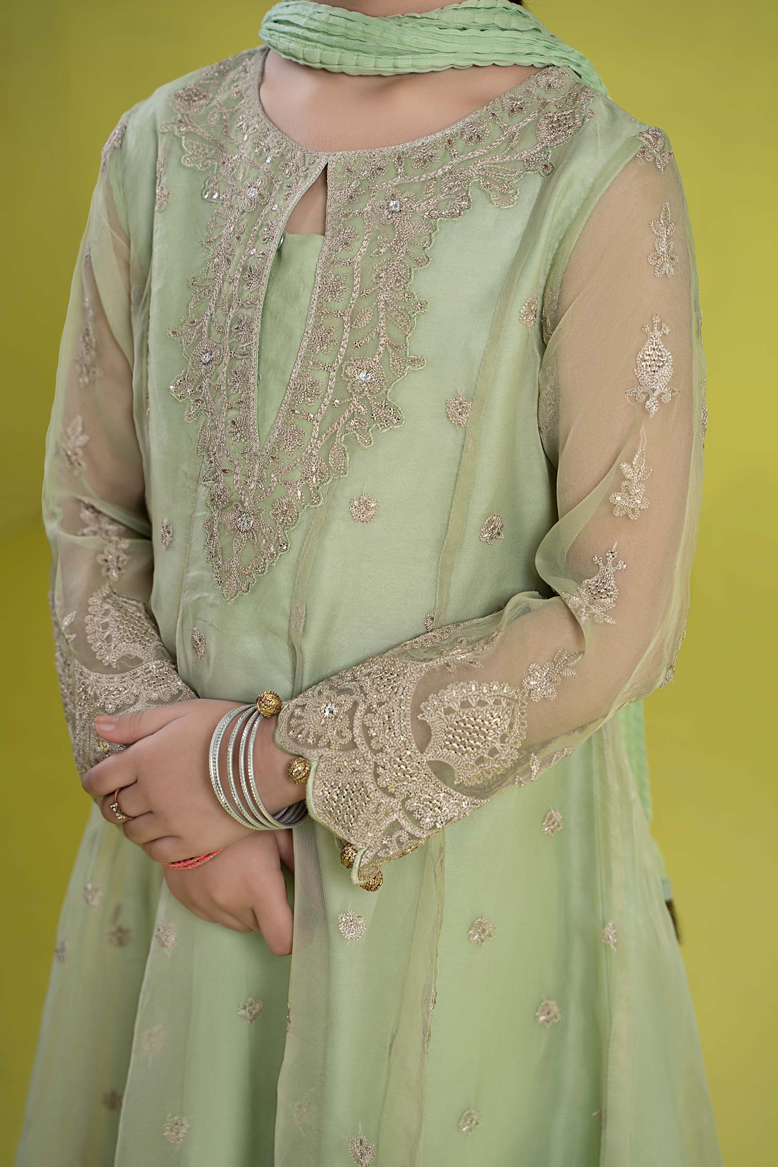 Maria B | 3 Piece Embroidered Organza Suit | MKS-EF24-05 - House Of Hania