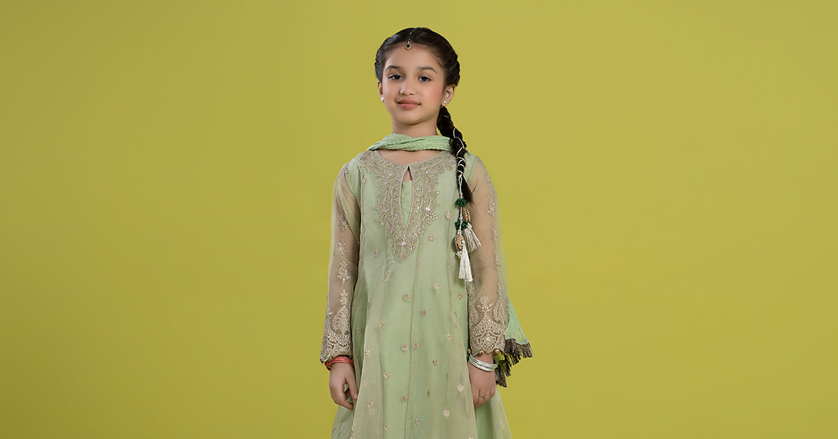 Maria B | 3 Piece Embroidered Organza Suit | MKS-EF24-05 - House Of Hania