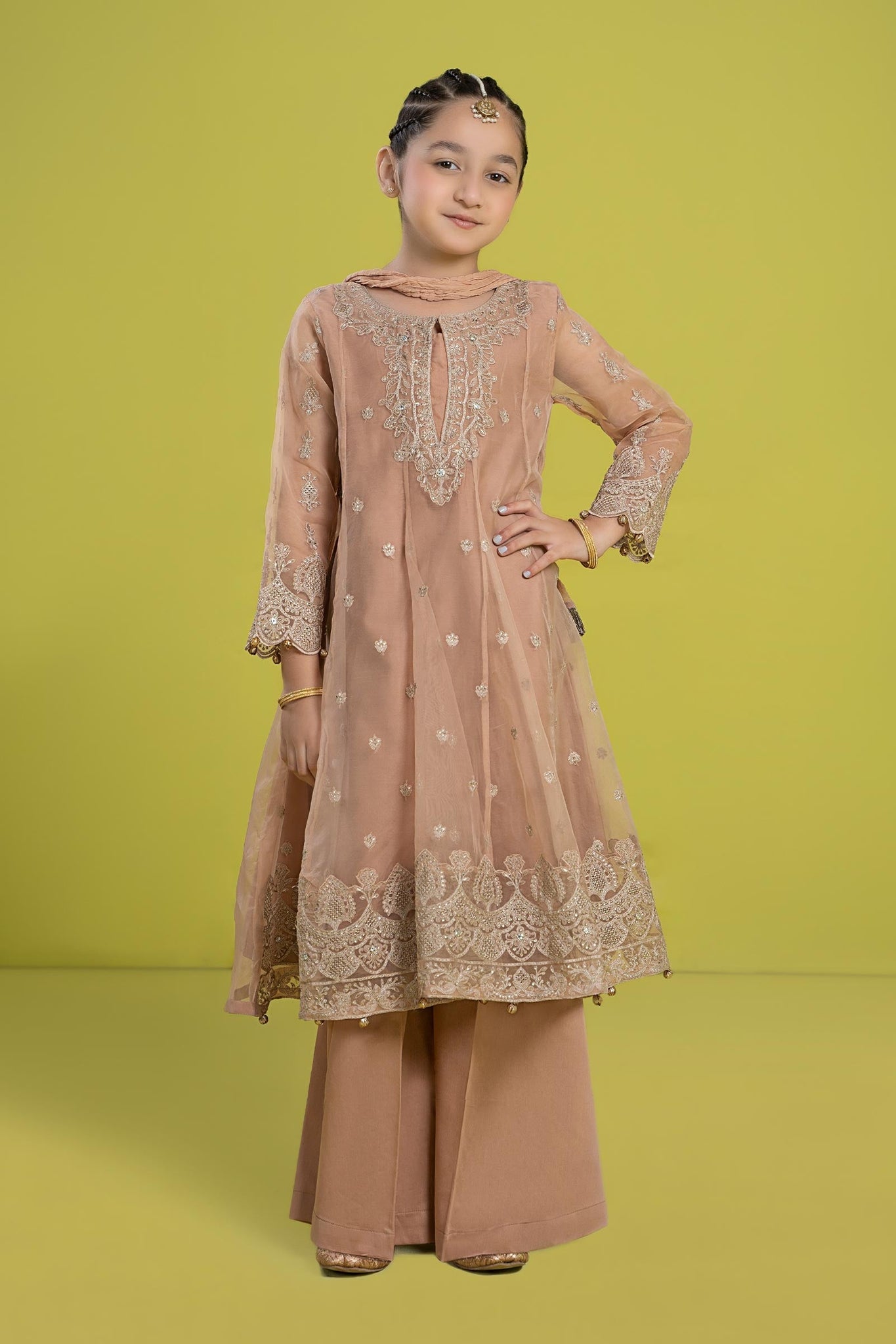 Maria B | 3 Piece Embroidered Organza Suit | MKS-EF24-05 - House Of Hania