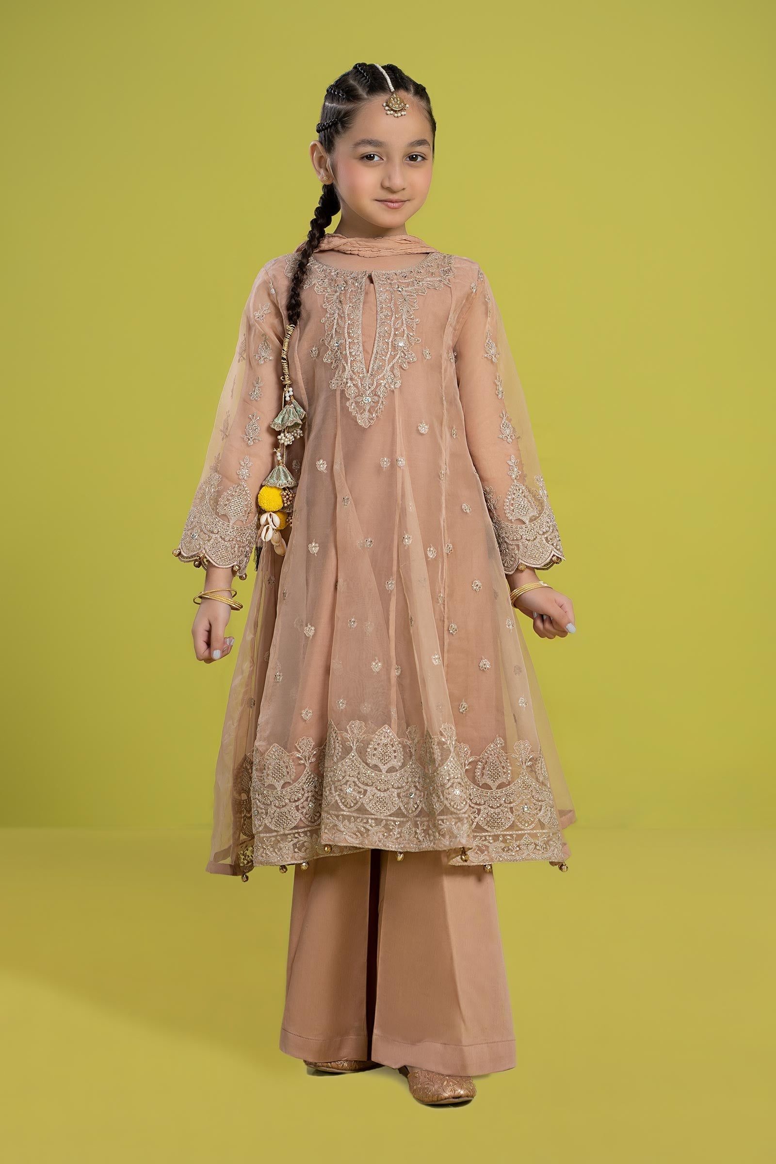 Maria B | 3 Piece Embroidered Organza Suit | MKS-EF24-05 - House Of Hania