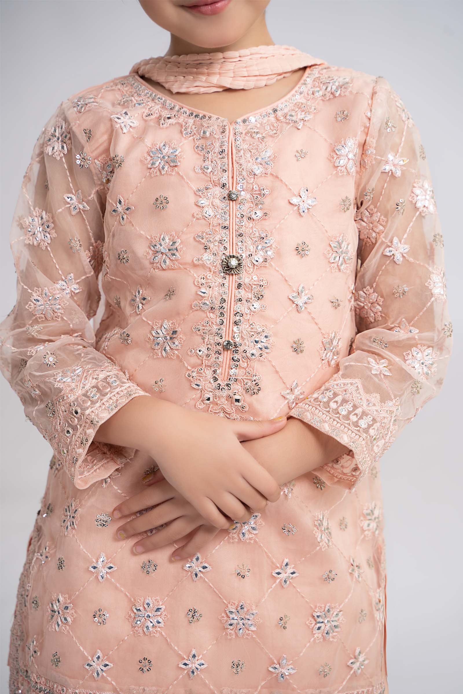 Maria B | 3 Piece Embroidered Organza Suit | MKS-EF24-11 - House Of Hania