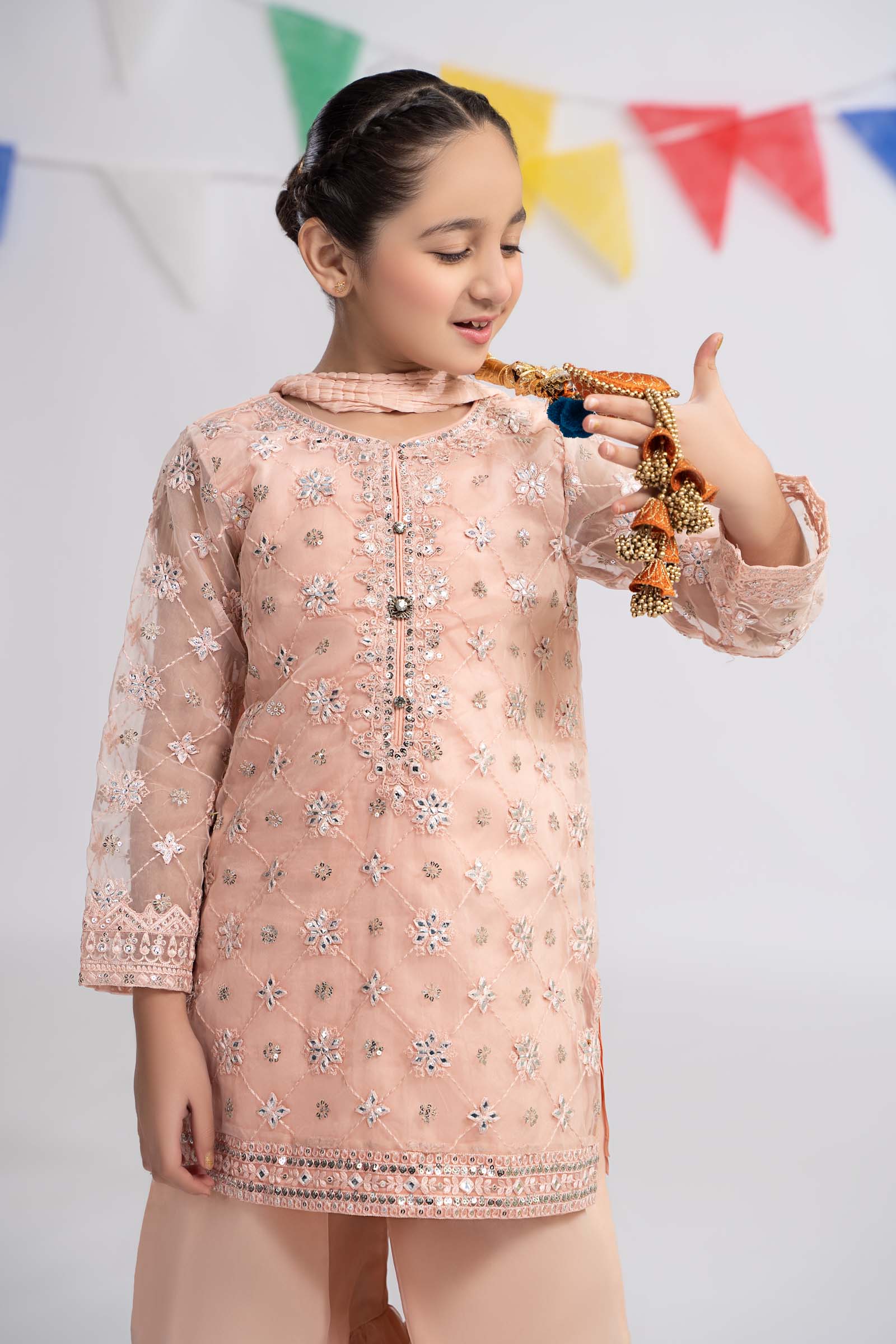 Maria B | 3 Piece Embroidered Organza Suit | MKS-EF24-11 - House Of Hania