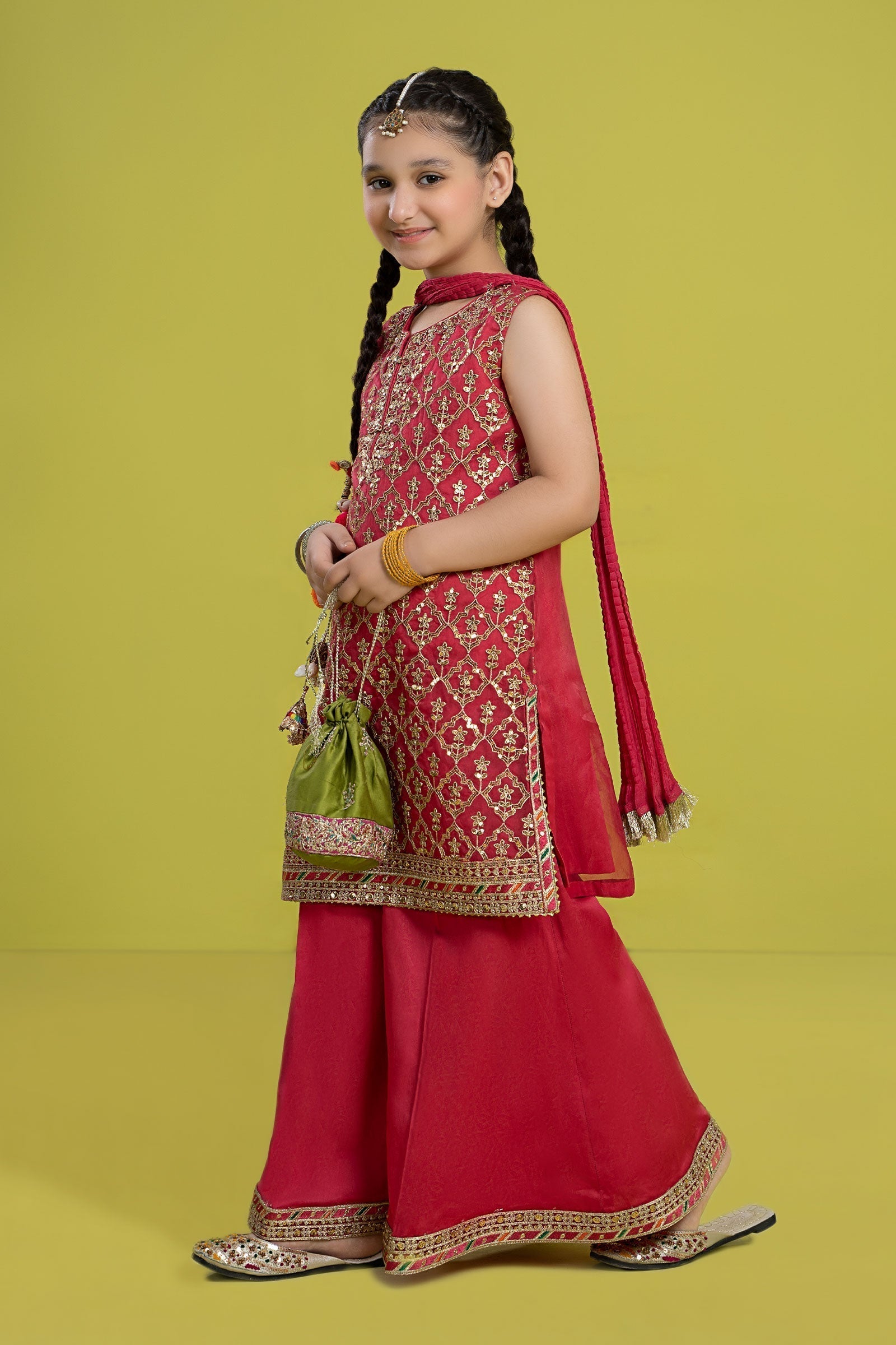 Maria B | 3 Piece Embroidered Organza Suit | MKS-EF24-14 - House Of Hania