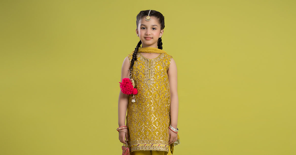 Maria B | 3 Piece Embroidered Organza Suit | MKS-EF24-14 - House Of Hania