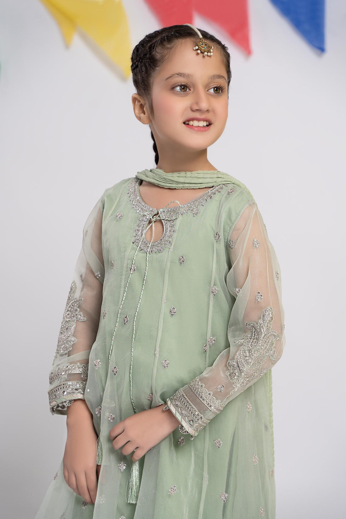 Maria B | 3 Piece Embroidered Organza Suit | MKS-EF24-15 - House Of Hania