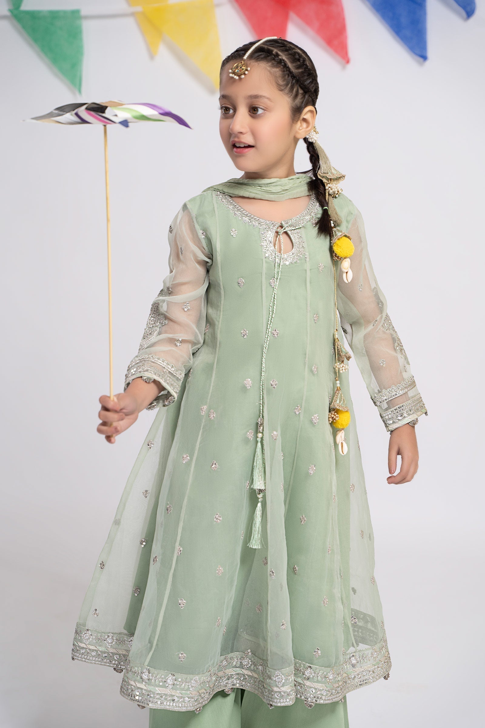 Maria B | 3 Piece Embroidered Organza Suit | MKS-EF24-15 - House Of Hania