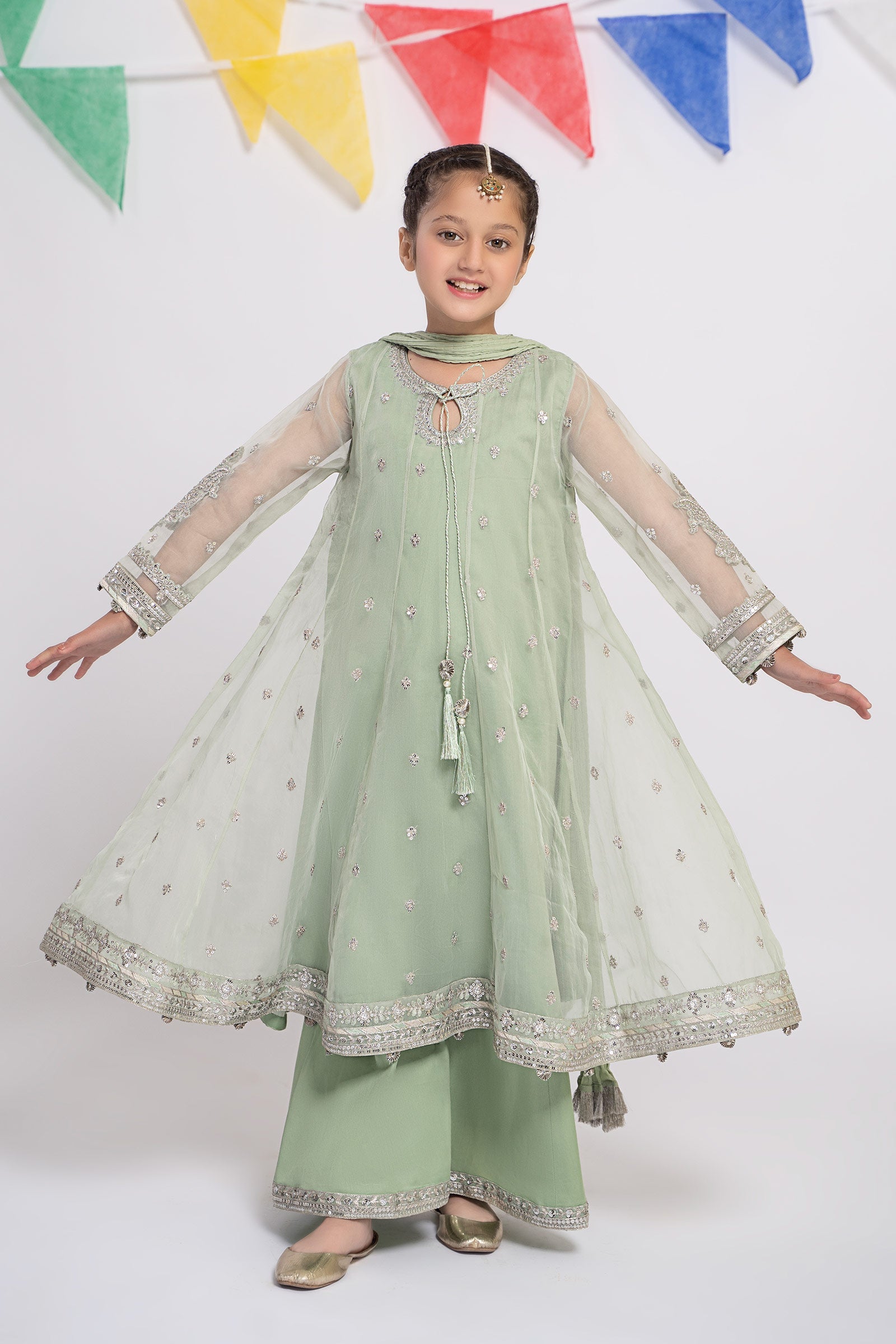 Maria B | 3 Piece Embroidered Organza Suit | MKS-EF24-15 - House Of Hania
