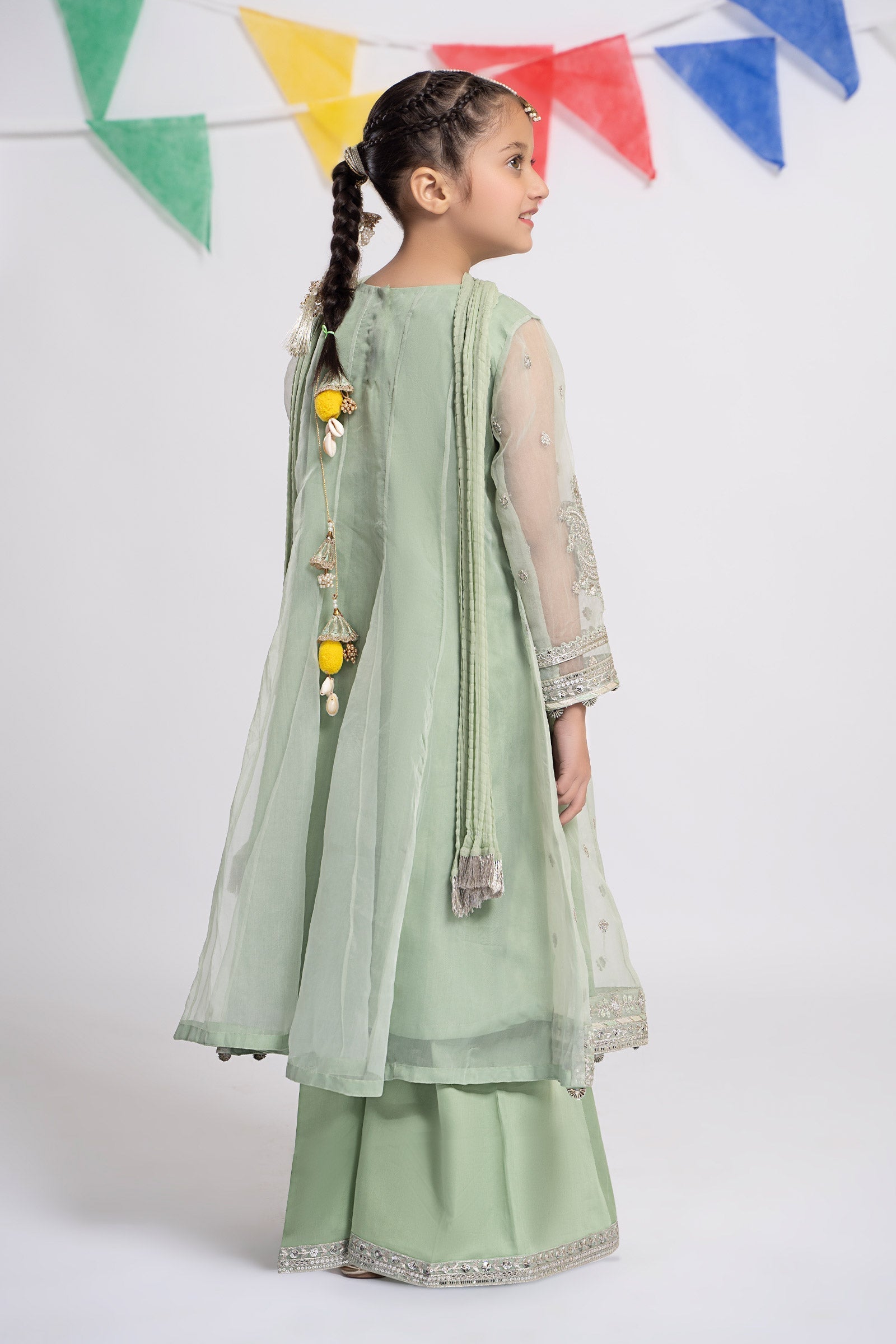 Maria B | 3 Piece Embroidered Organza Suit | MKS-EF24-15 - House Of Hania