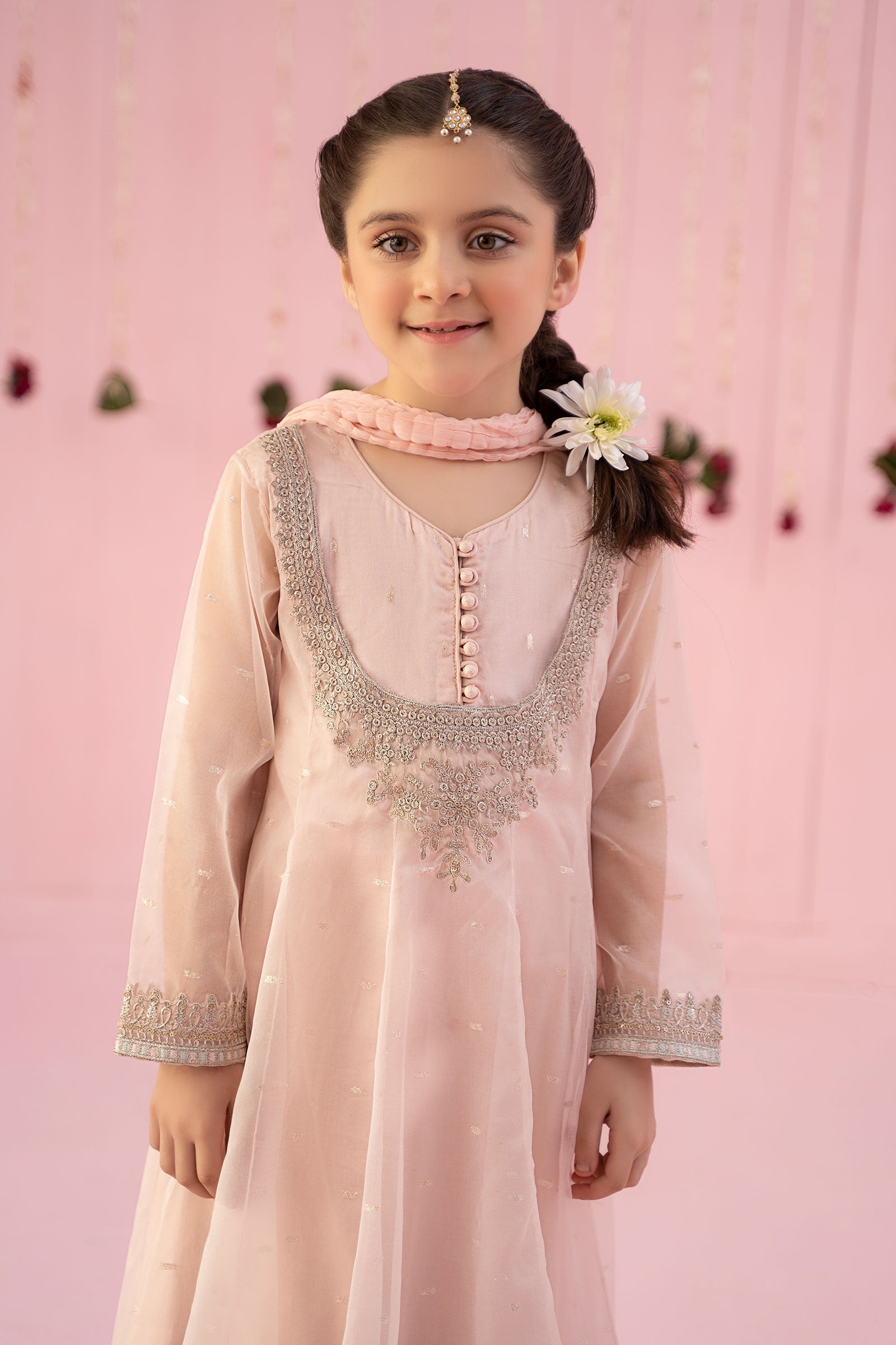 Maria B | 3 Piece Embroidered Organza Suit | MKS-EF24-19 - House Of Hania