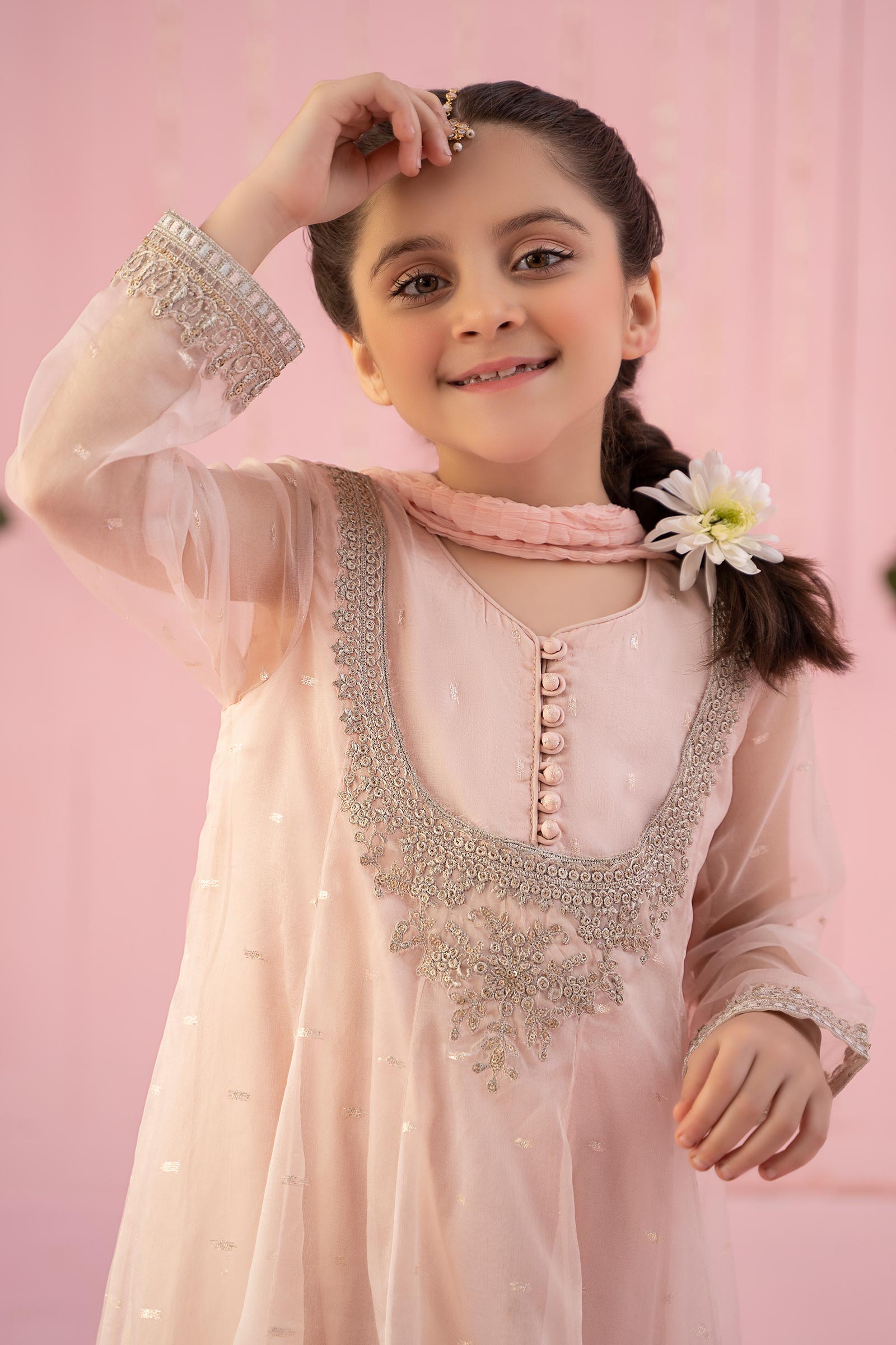 Maria B | 3 Piece Embroidered Organza Suit | MKS-EF24-19 - House Of Hania