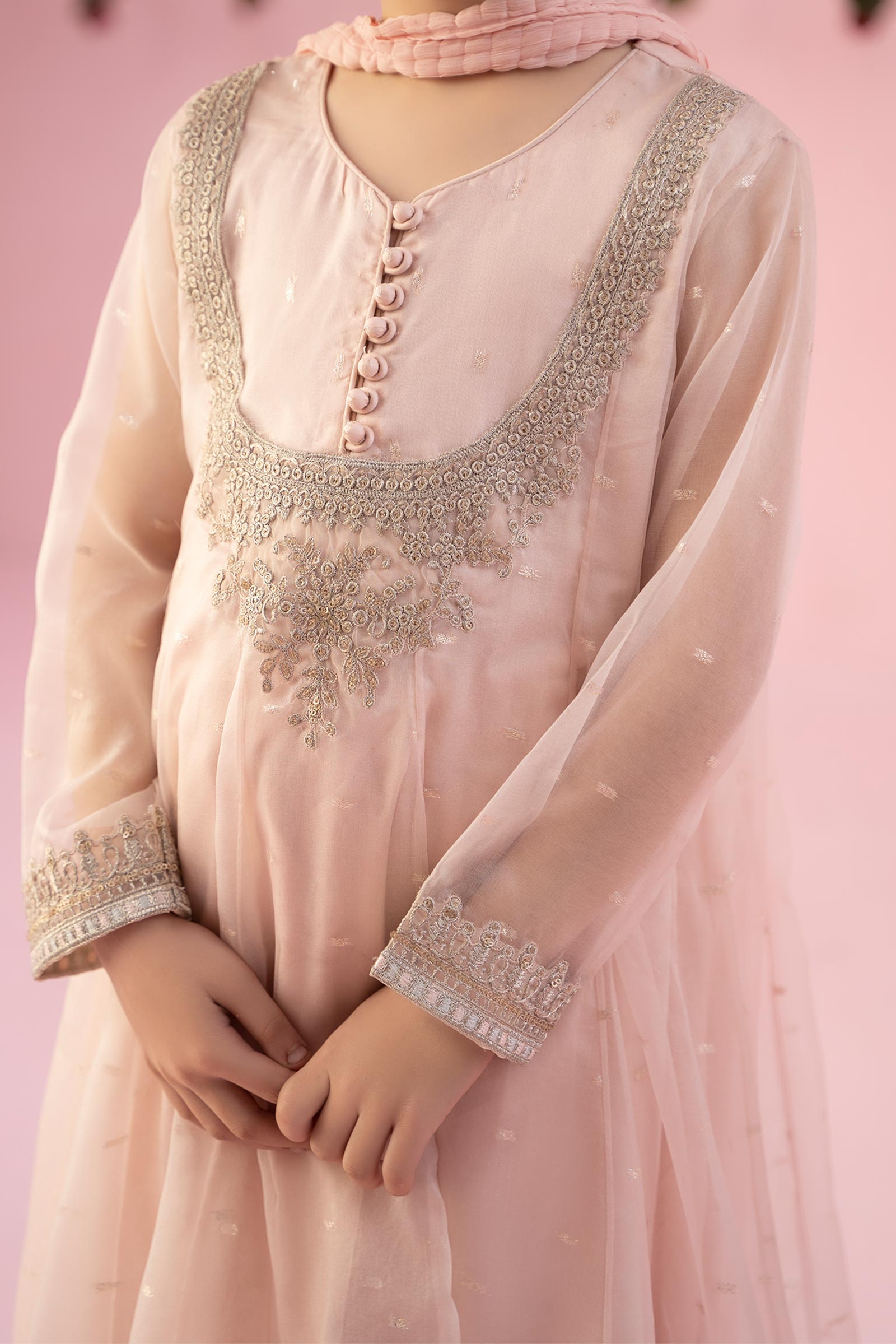 Maria B | 3 Piece Embroidered Organza Suit | MKS-EF24-19 - House Of Hania