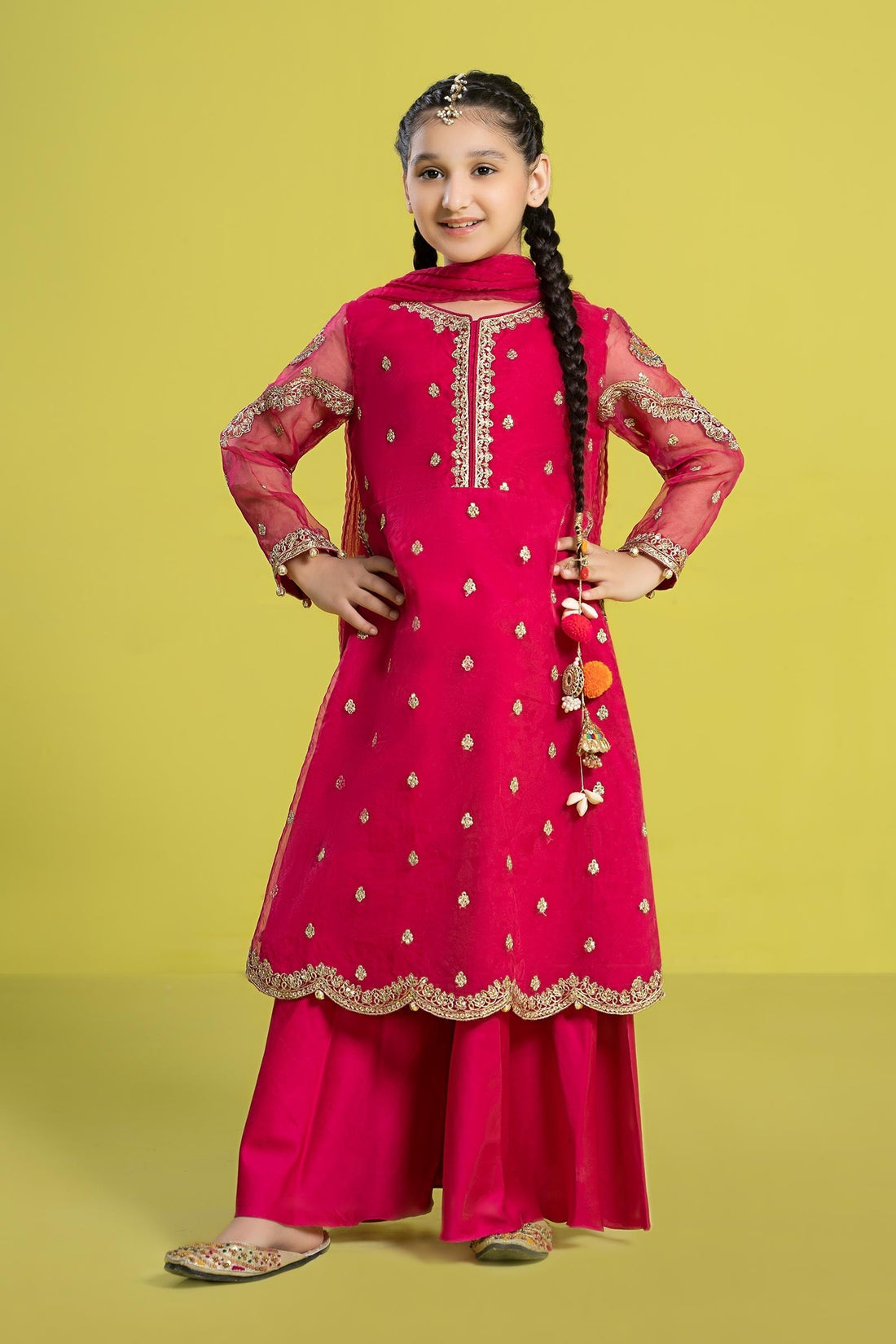 Maria B | 3 Piece Embroidered Organza Suit | MKS-EF24-23 - House Of Hania