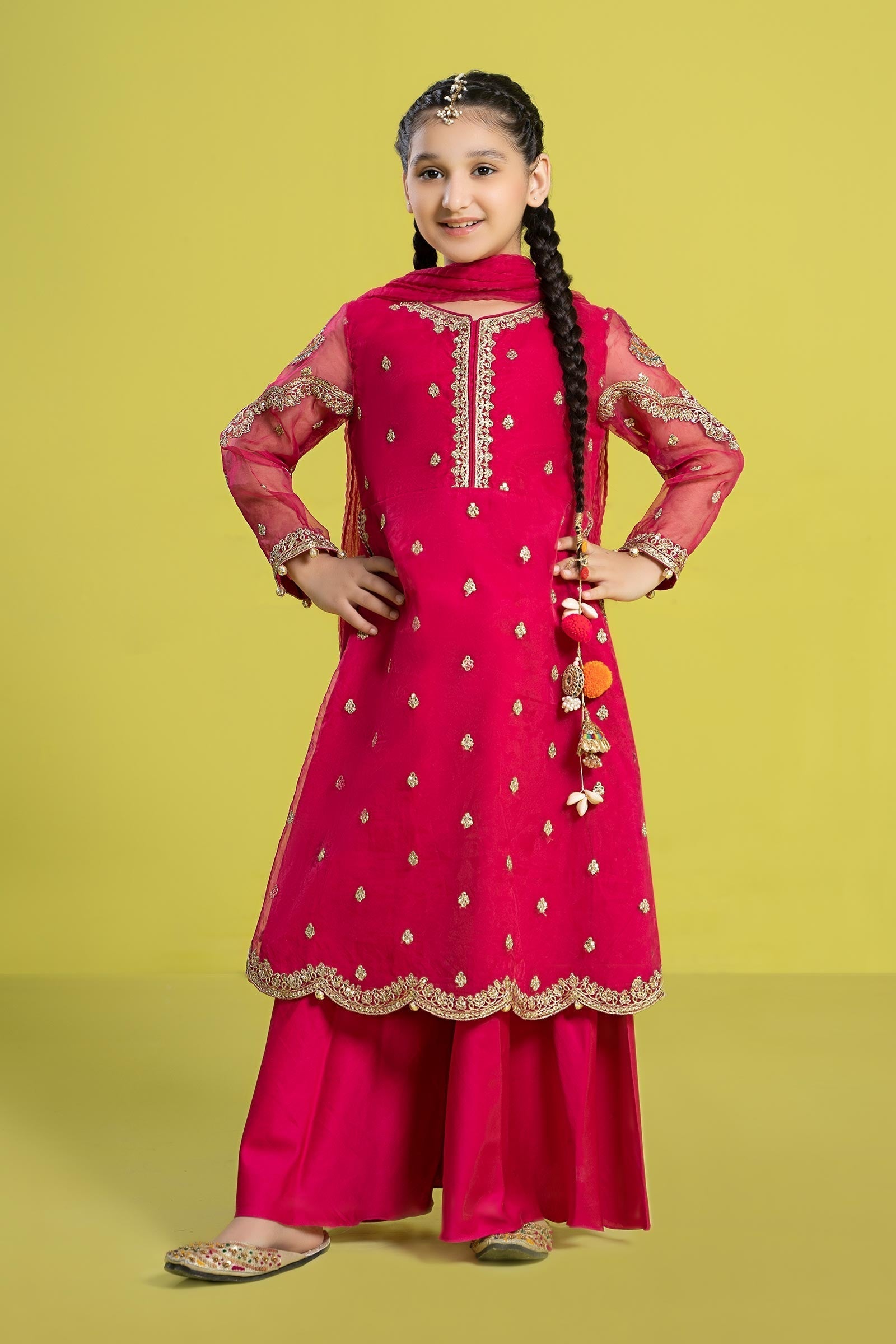 Maria B | 3 Piece Embroidered Organza Suit | MKS-EF24-23 - House Of Hania