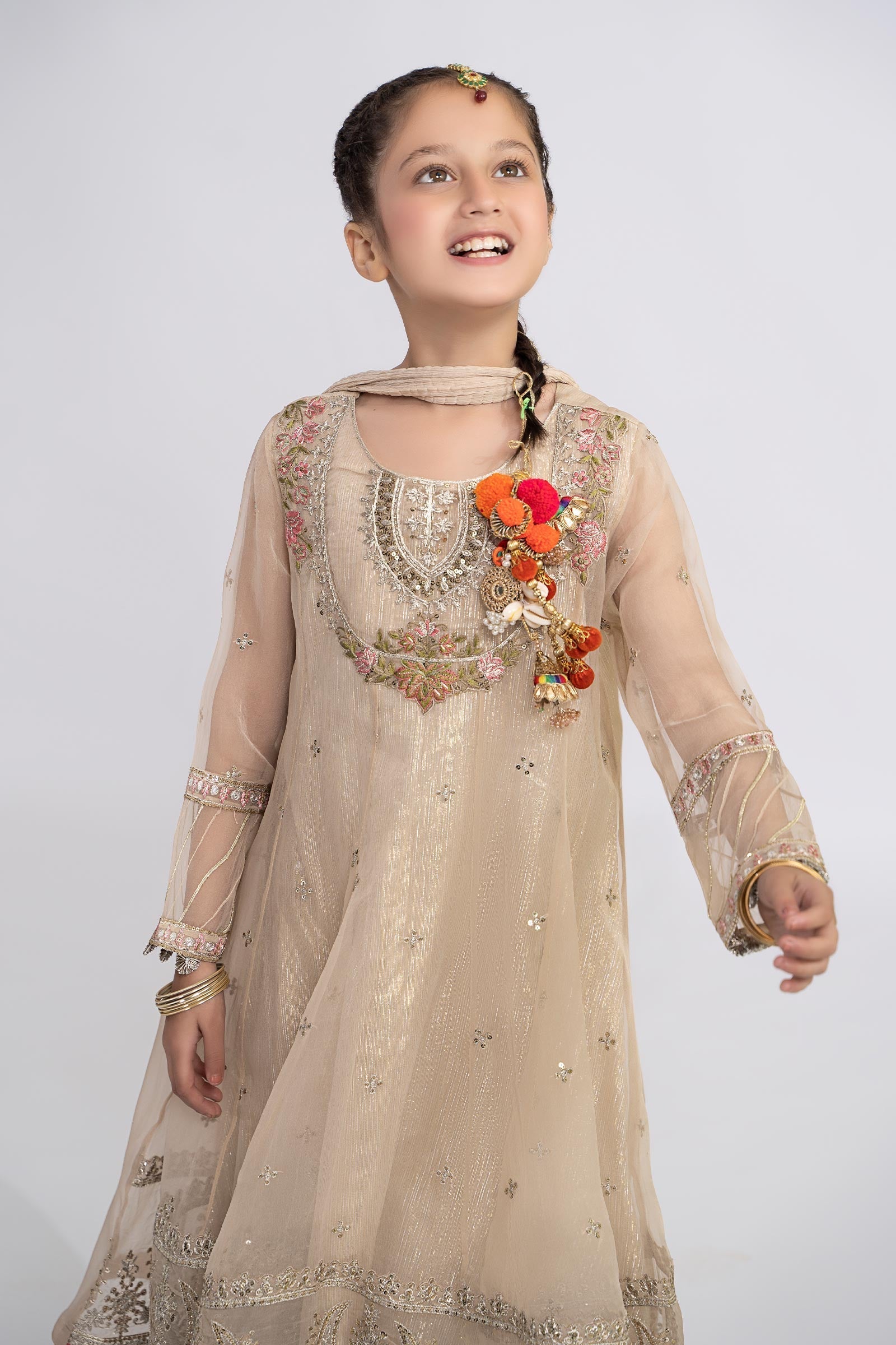 Maria B | 3 Piece Embroidered Organza Suit | MKS-EF24-26 - House Of Hania