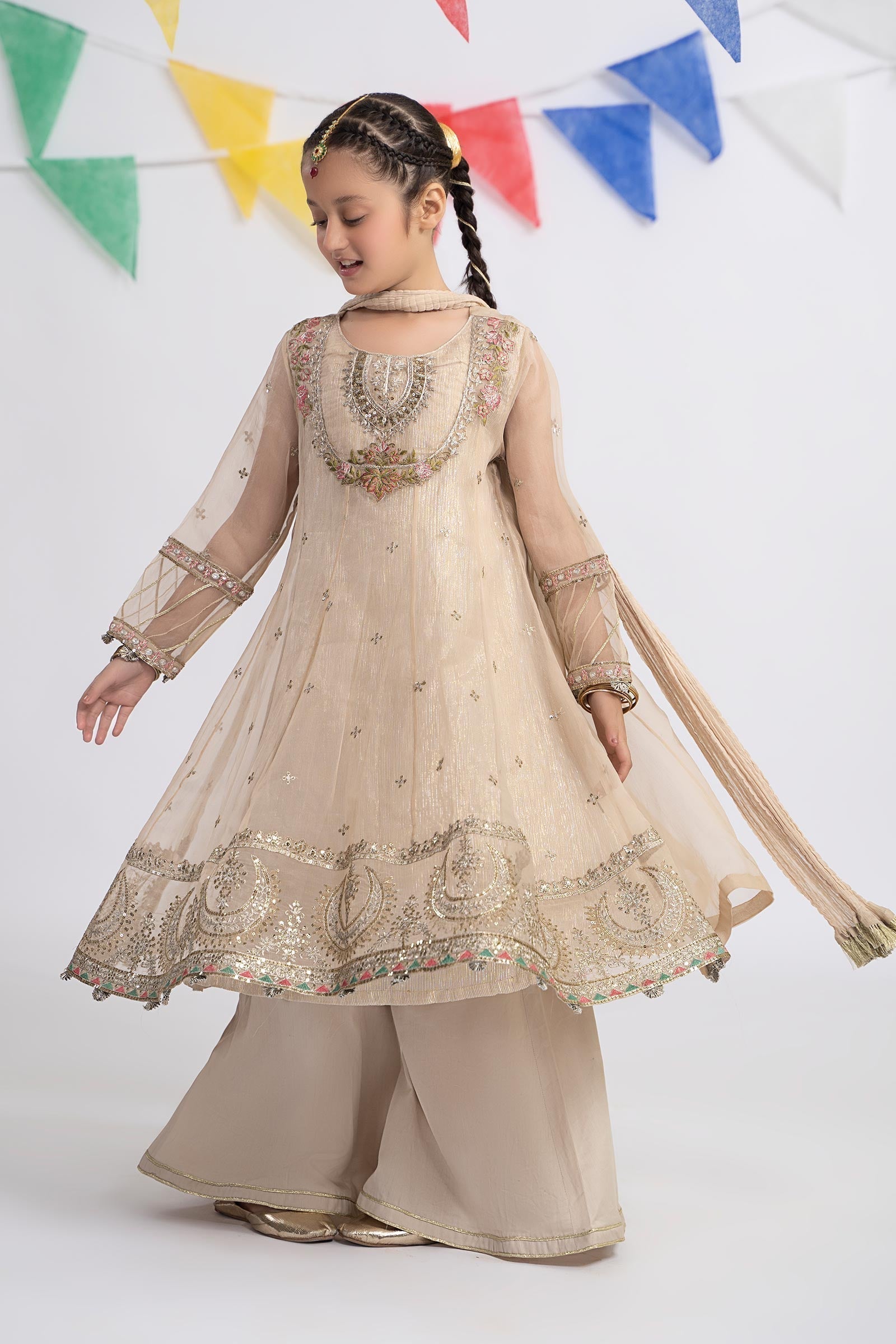 Maria B | 3 Piece Embroidered Organza Suit | MKS-EF24-26 - House Of Hania