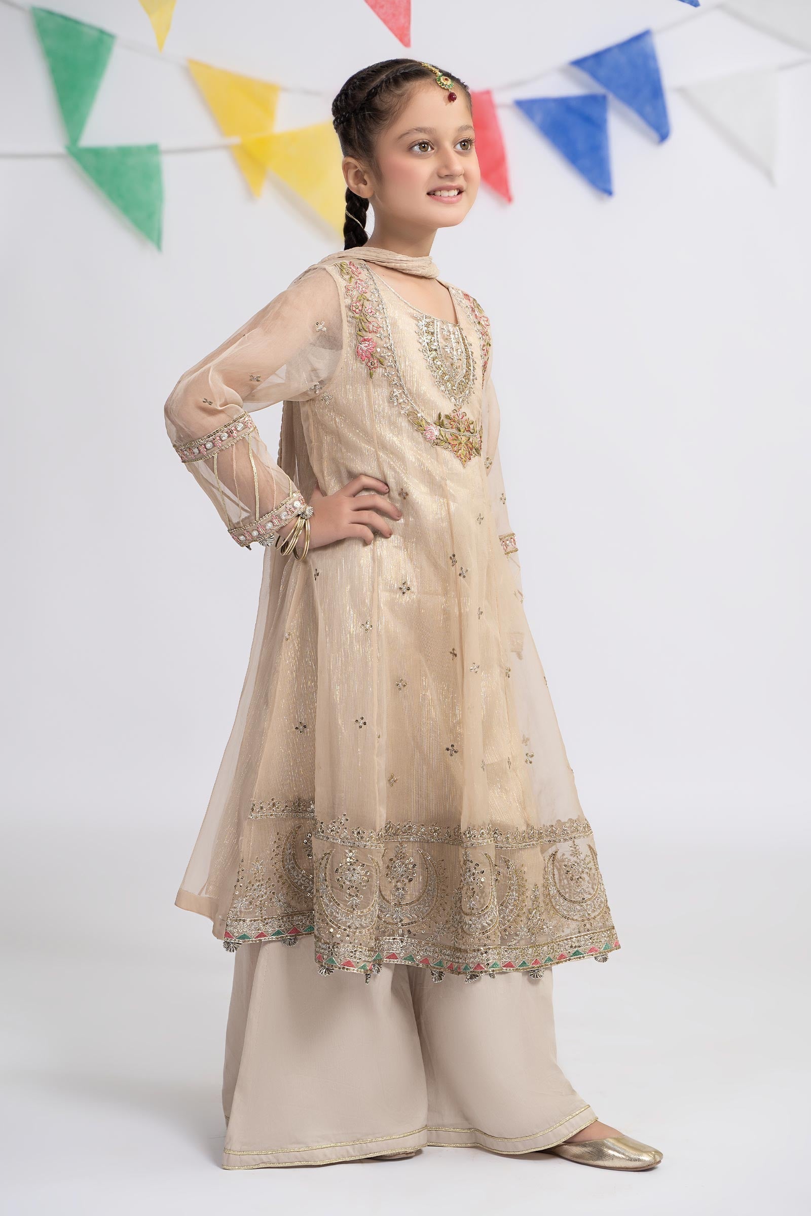 Maria B | 3 Piece Embroidered Organza Suit | MKS-EF24-26 - House Of Hania