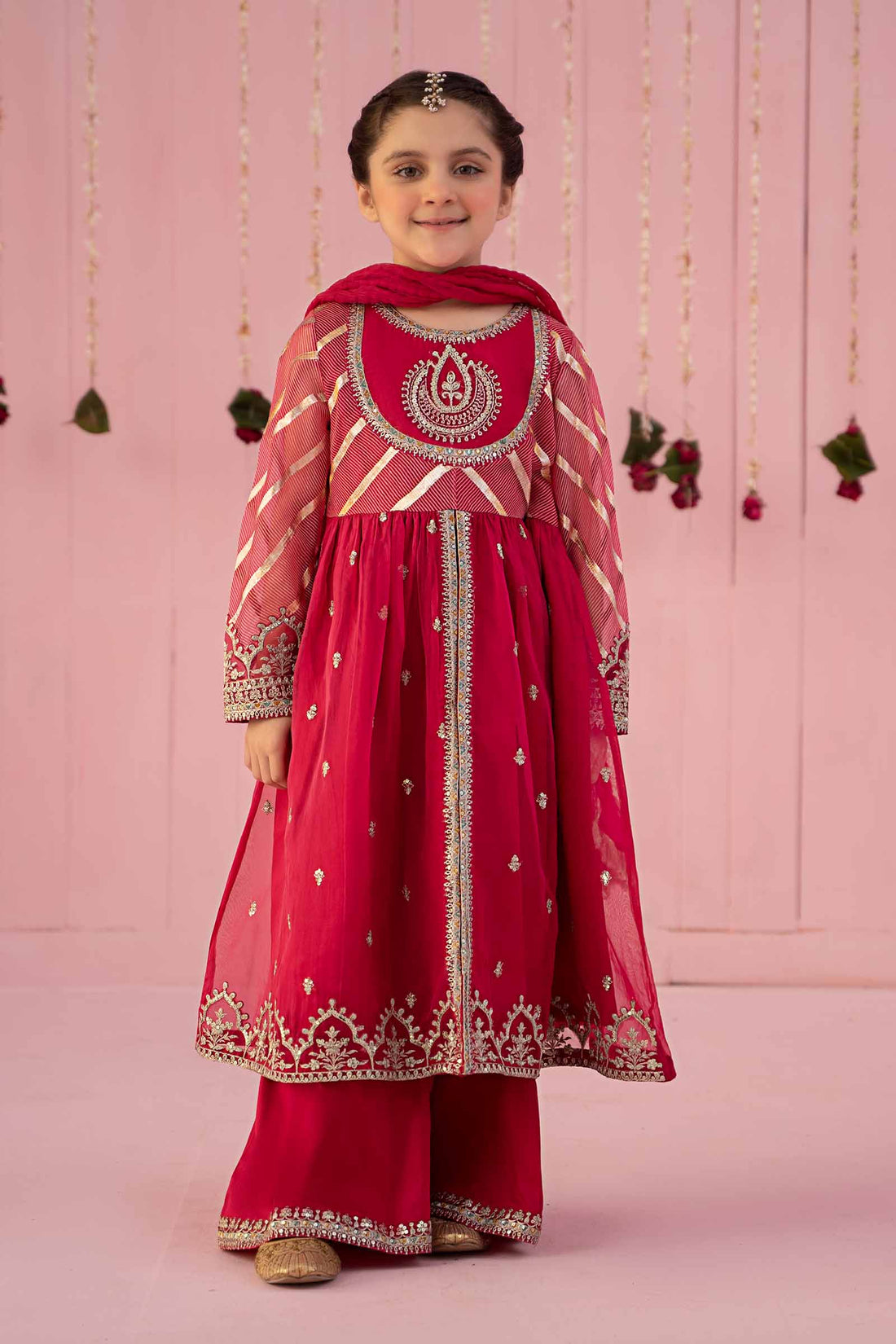 Maria B | 3 Piece Embroidered Organza Suit | MKS-EF24-27 - House Of Hania